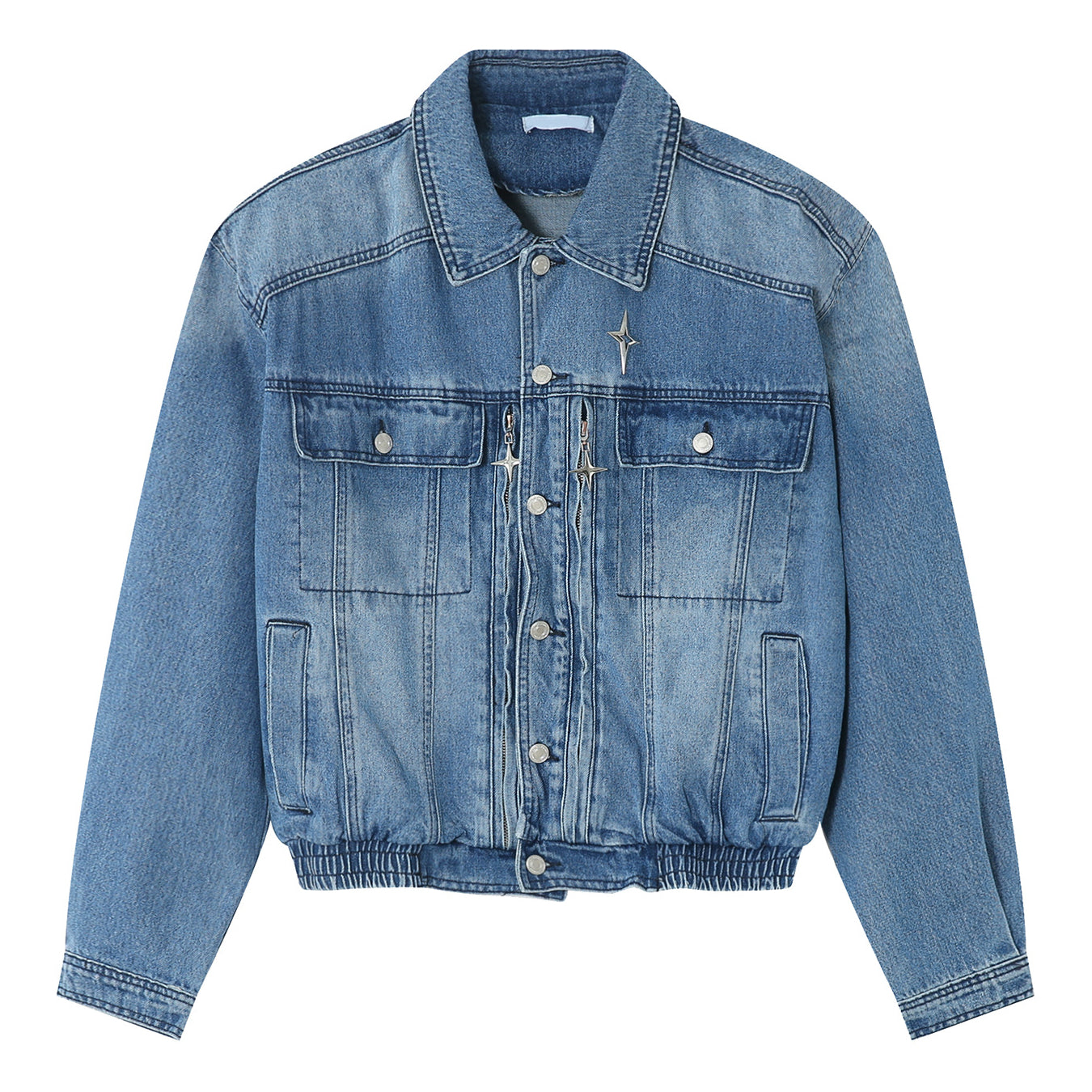 STAR SYMBOL CROPPED DENIM JACKET (2COLOR)