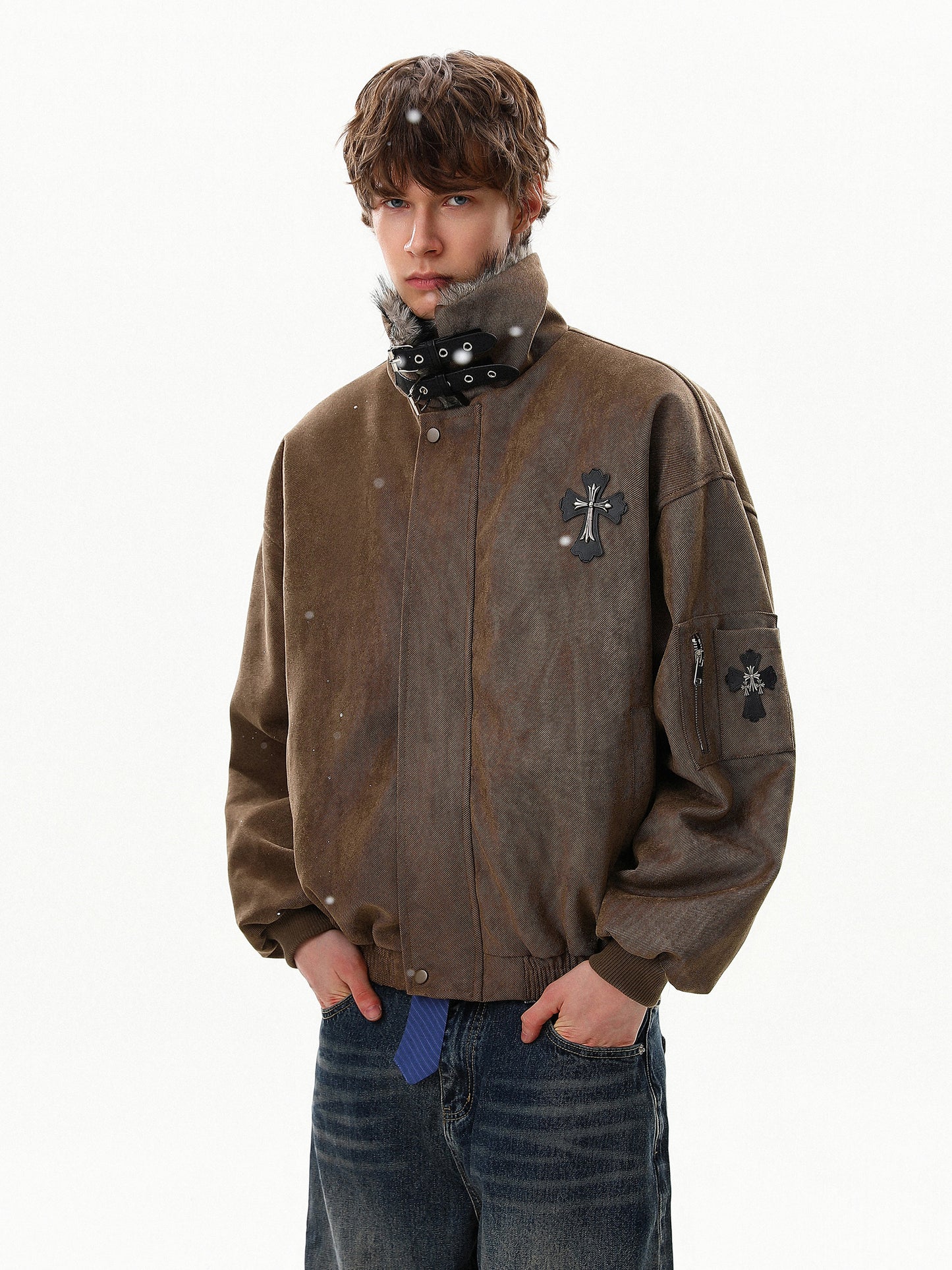 Cross Buckle Fur Jacket (2color)