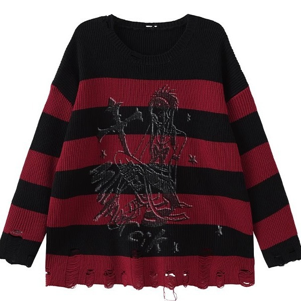 Punk Damage Stripes Knit Sweater