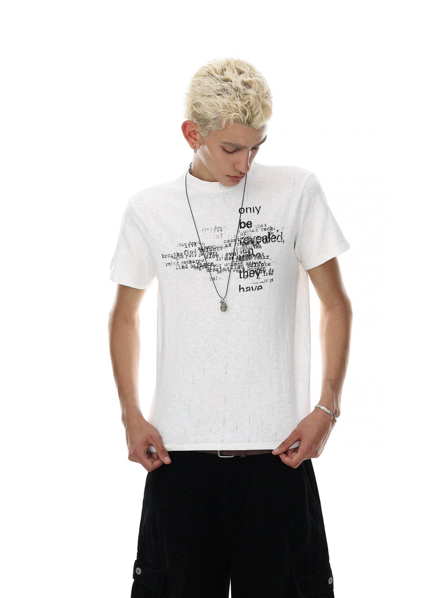 Asymmetric Typography Casual Tee