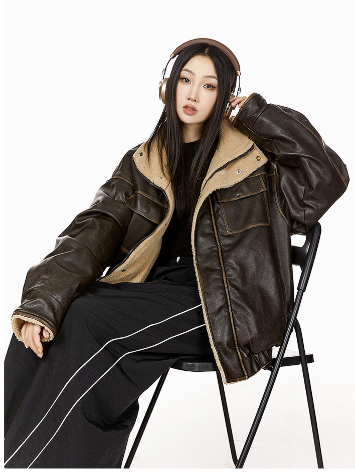 Boa Lining Leather Jacket (3color)