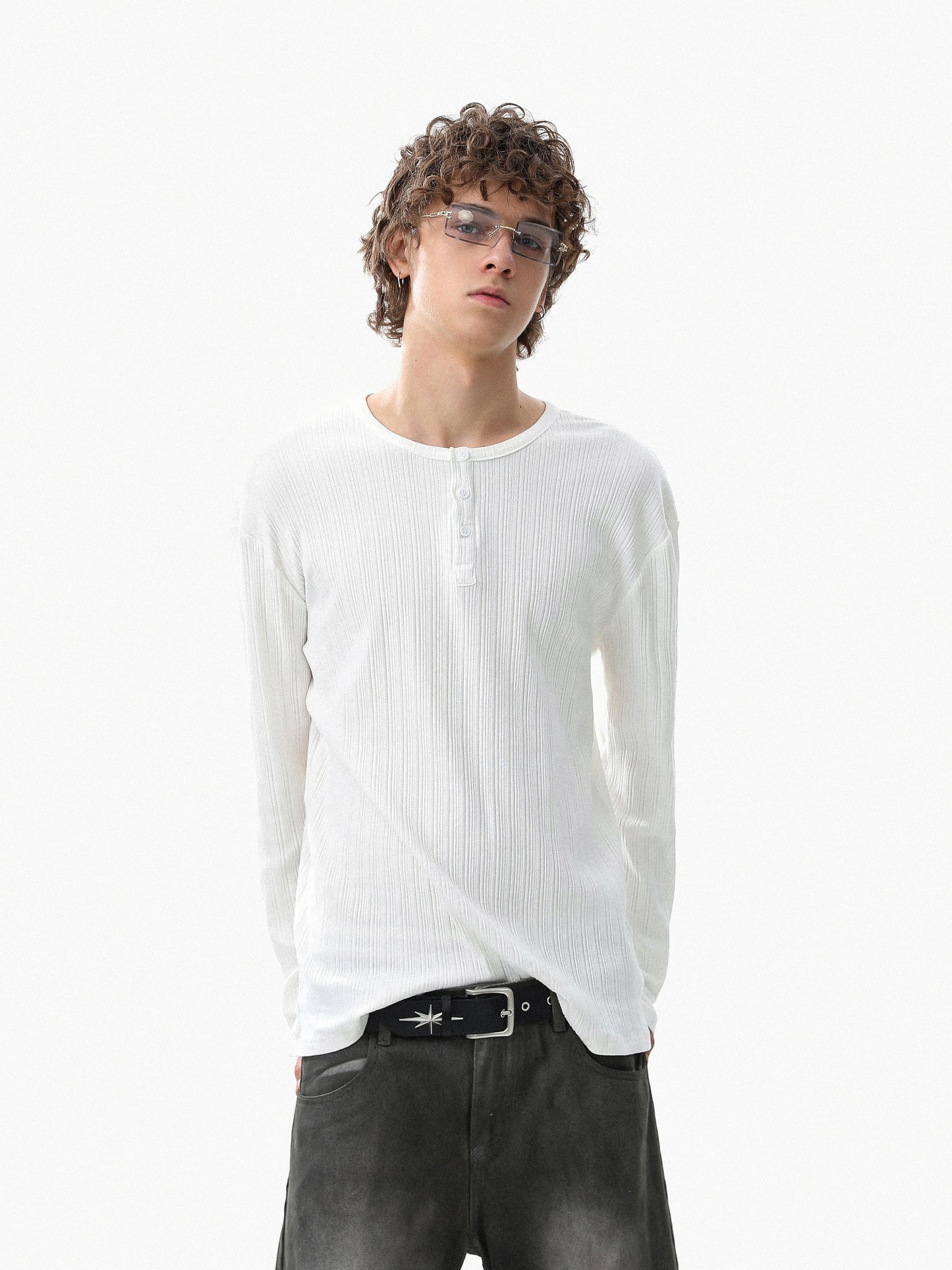Rib Henlyneck Long Tee (3color)