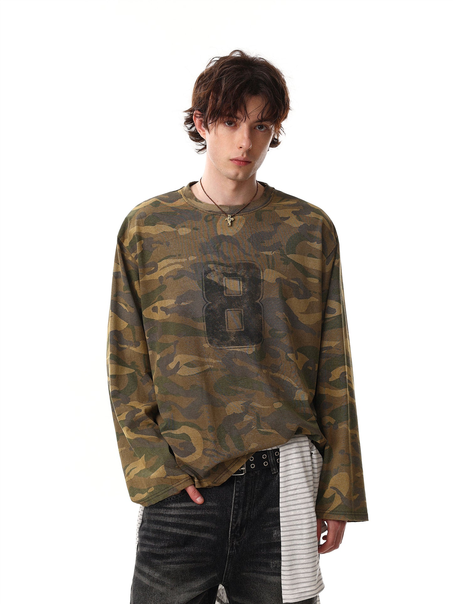 Camo Number 8 Long Sleeve Tee