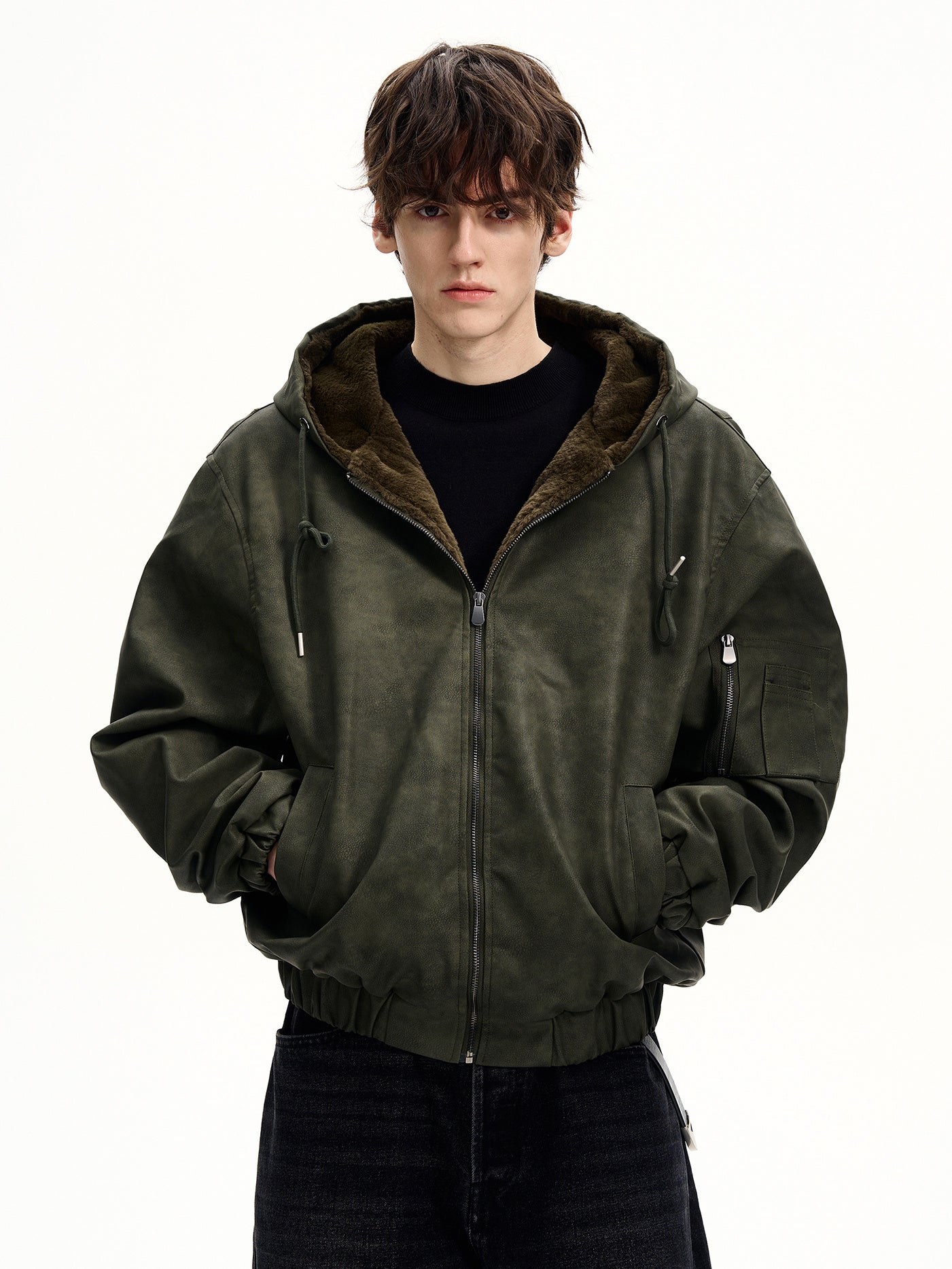 Suede Outer Hoodie (3color)