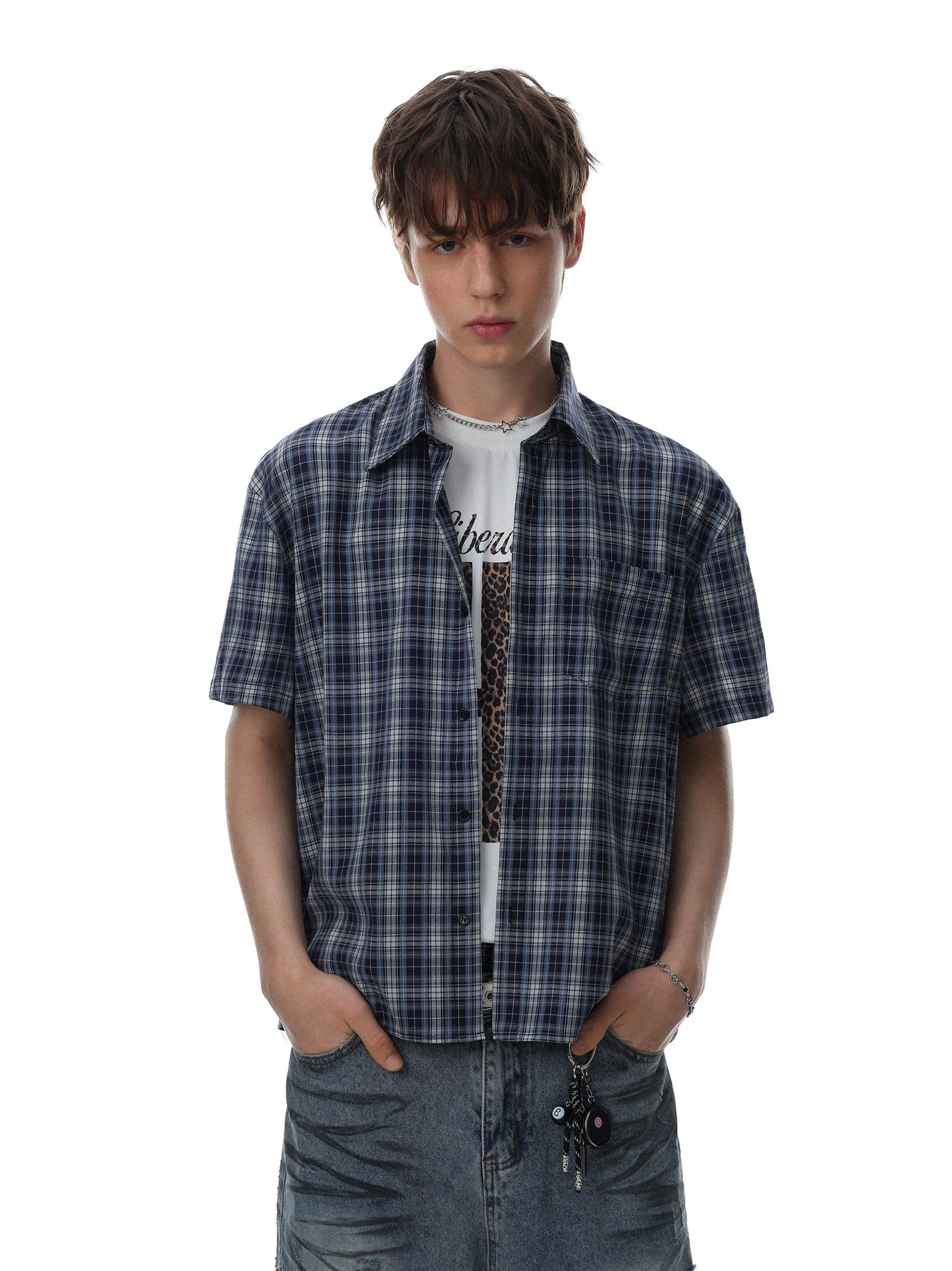 West Coast Plaid Short Sleeve Shirt (2color)