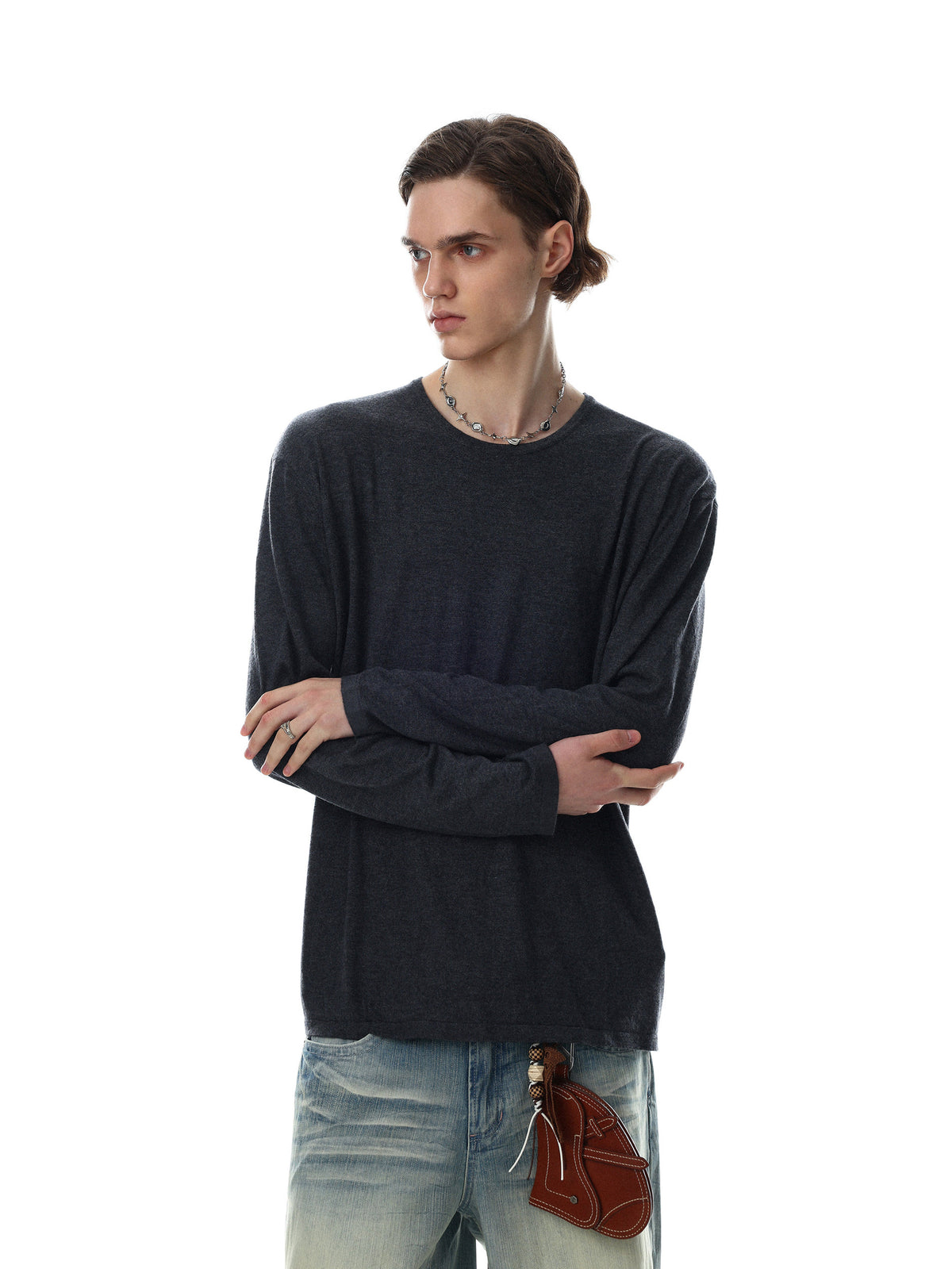 Classic Mock-Rib Oversized Long-Tee(3colors)