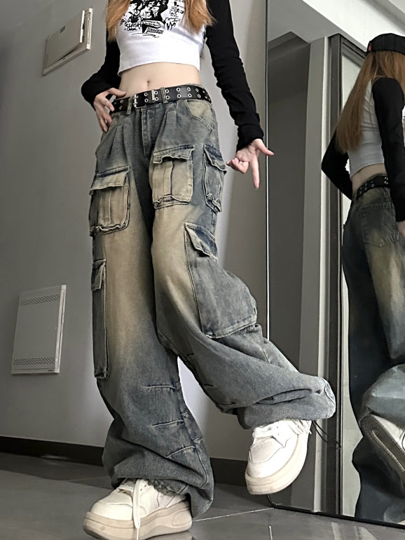 RETRO VINTAGE DENIM CARGOPANTS