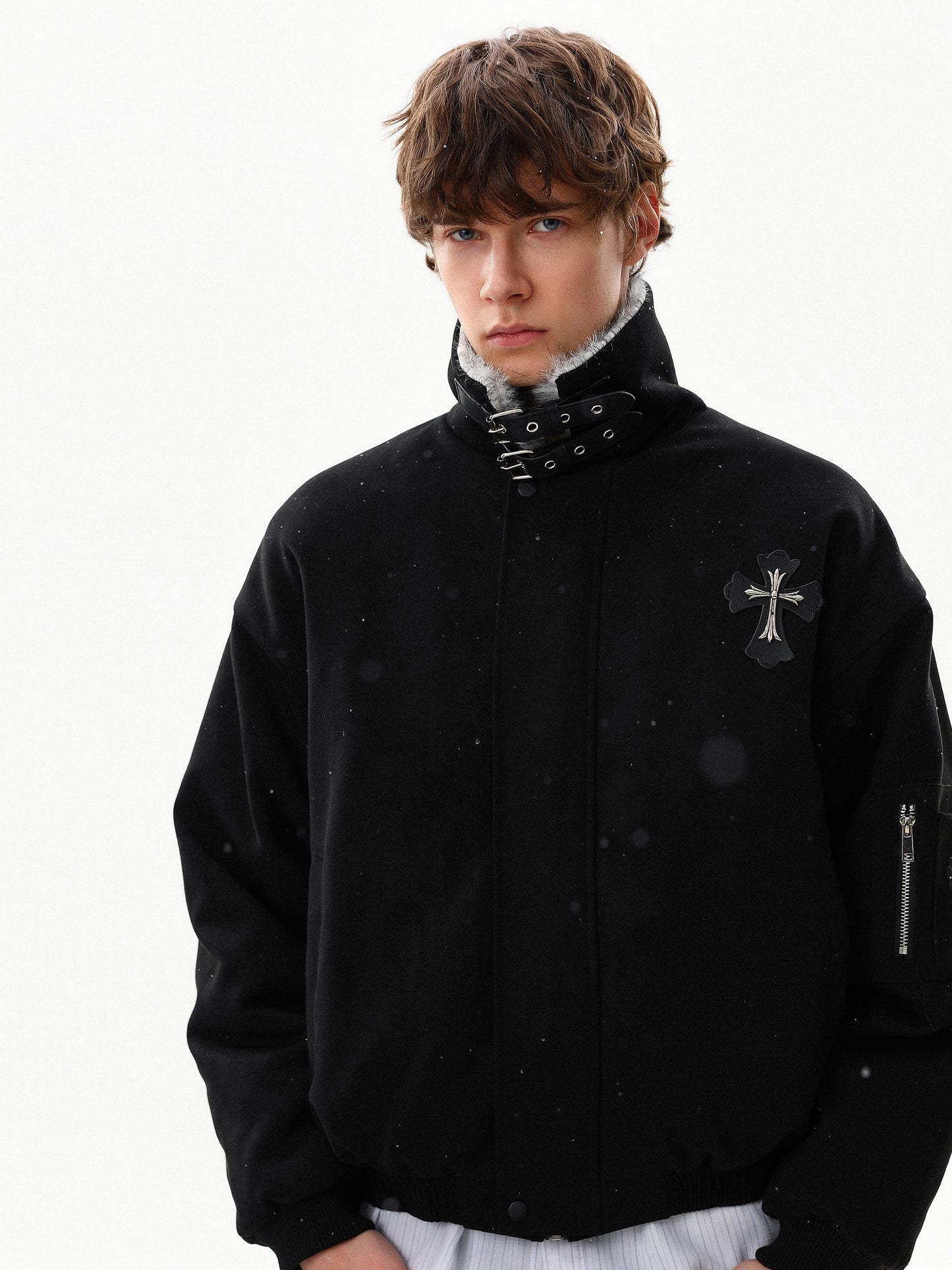 Cross Buckle Fur Jacket (2color)