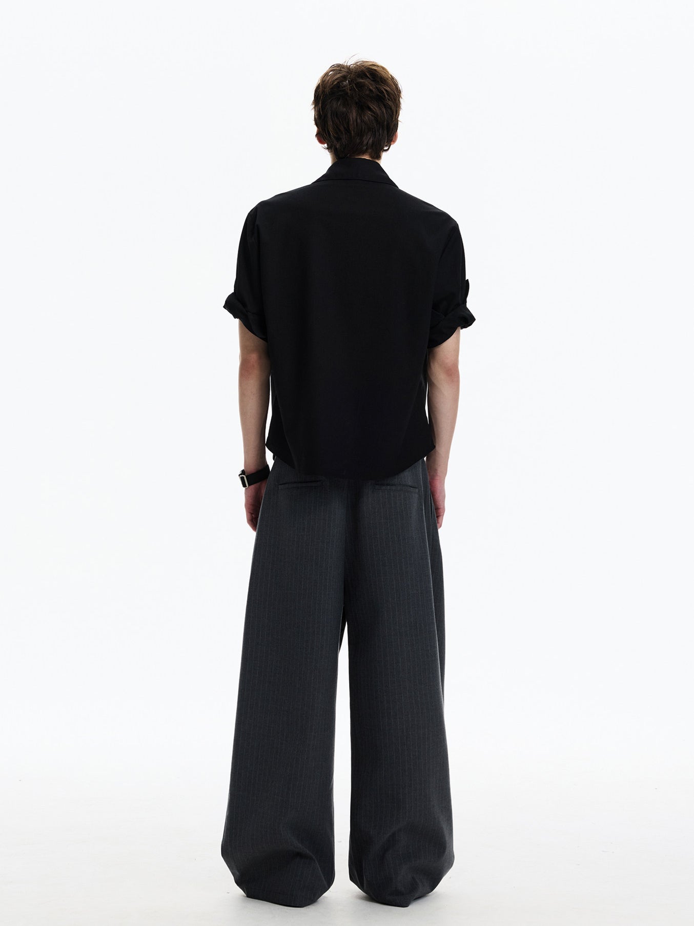 Linen Blend Rolled-Sleeve Shirt (3colors)