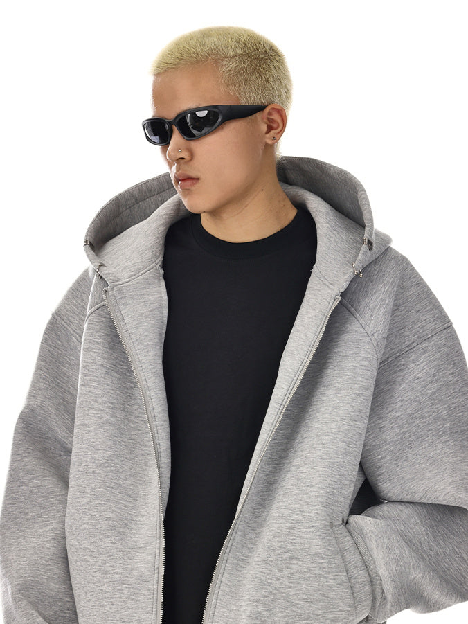 Pierced Boxy Zip Hoodie (2color)