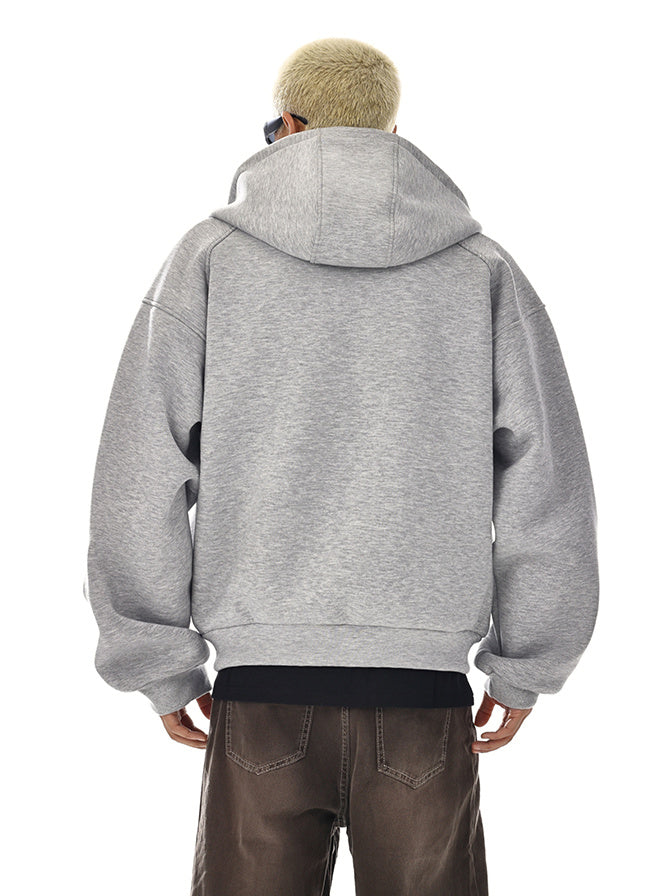 Pierced Boxy Zip Hoodie (2color)