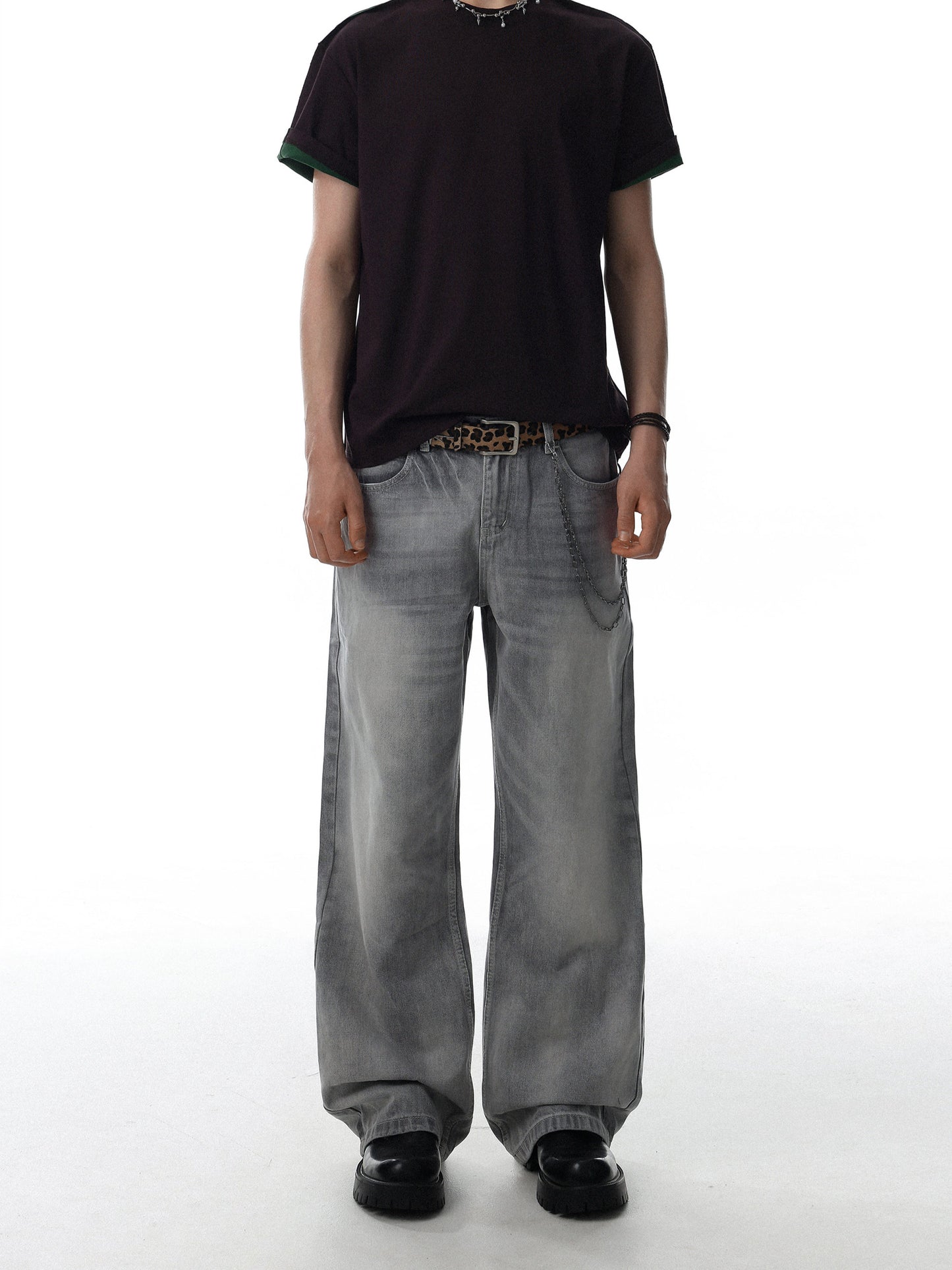 Washed Gray Baggy Denim