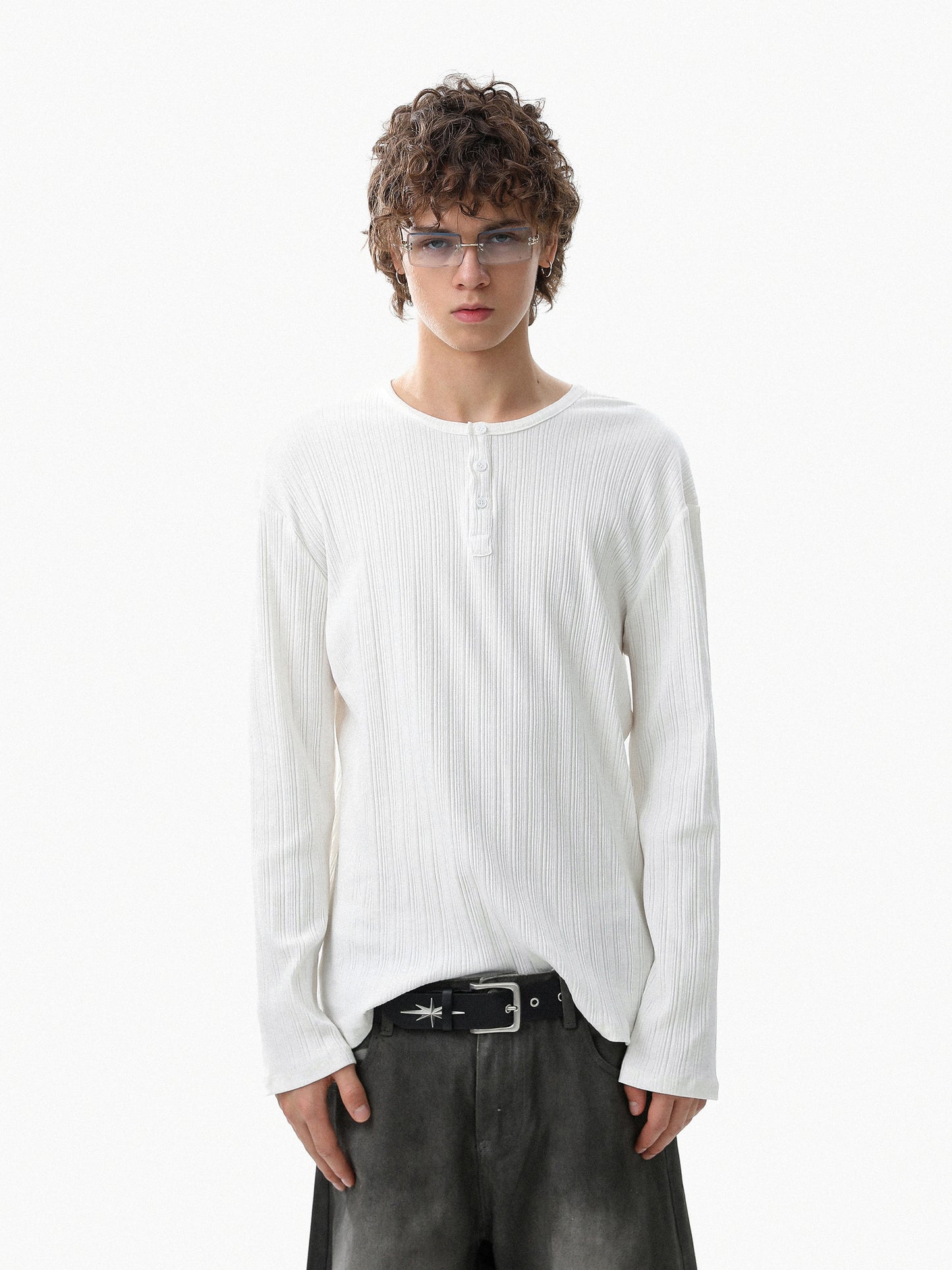 Rib Henlyneck Long Tee (3color)