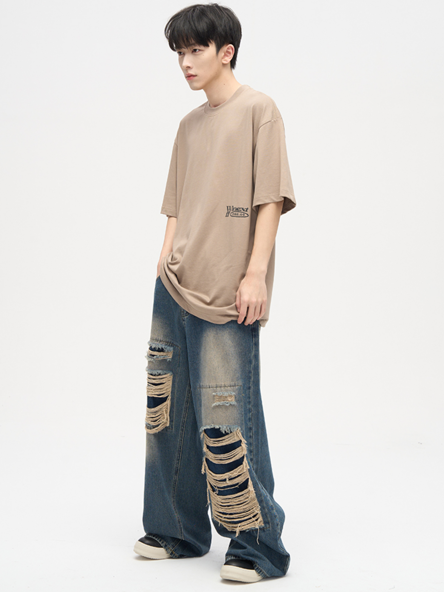 BAGGY DAMEGE DENIM (2COLOR)