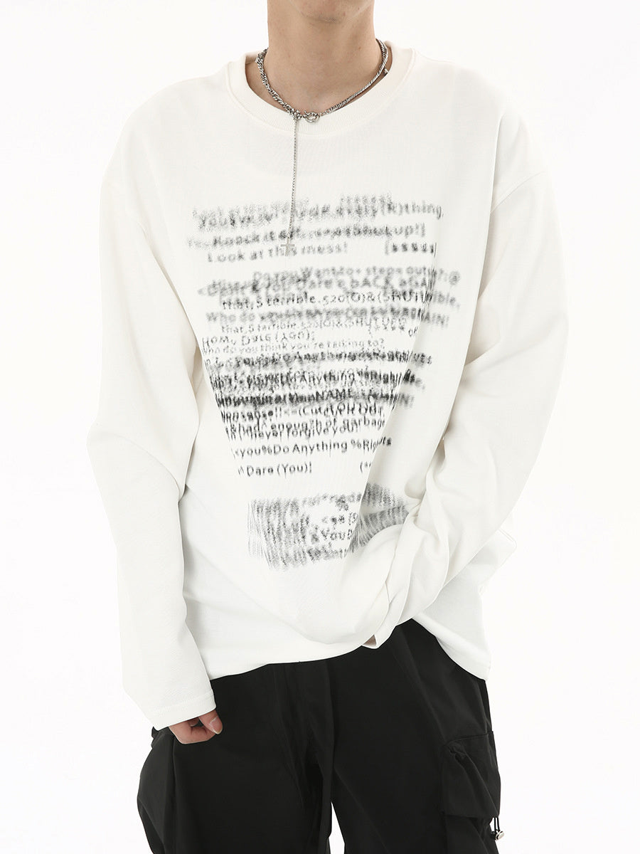 Letter Print Long T-shirt (2color)