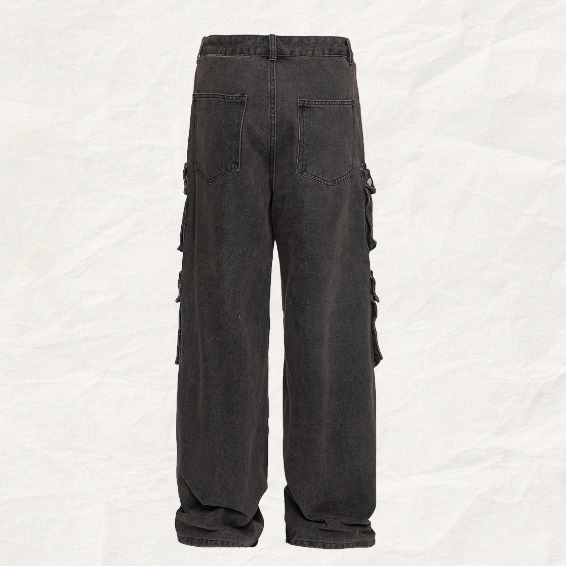 Baggy Denim Cargo Pants (2color)