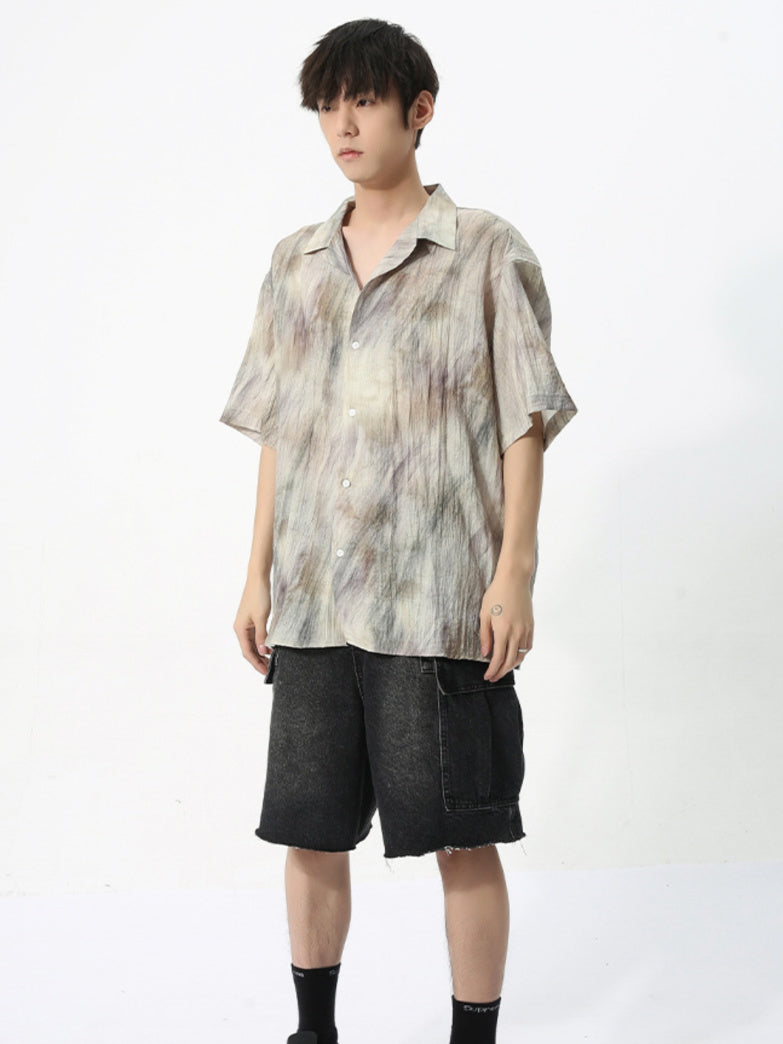 Tie Dye Open coller Shirt (2color)