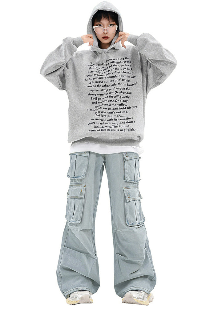 Baggy Denim Cargo Pants (2color)