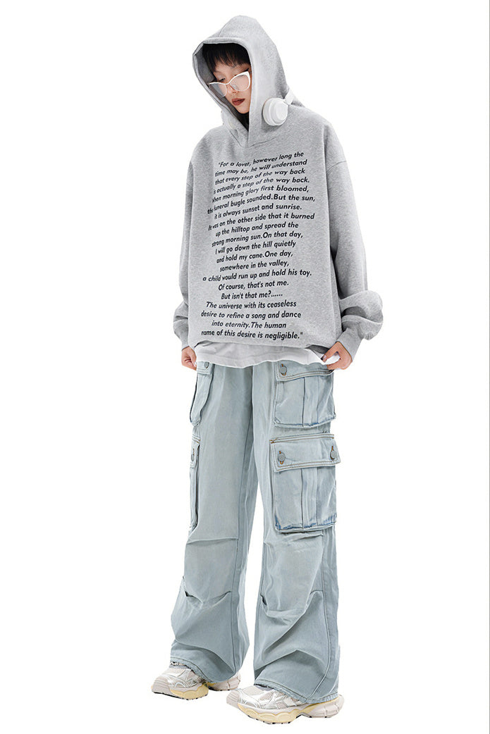 Baggy Denim Cargo Pants (2color)