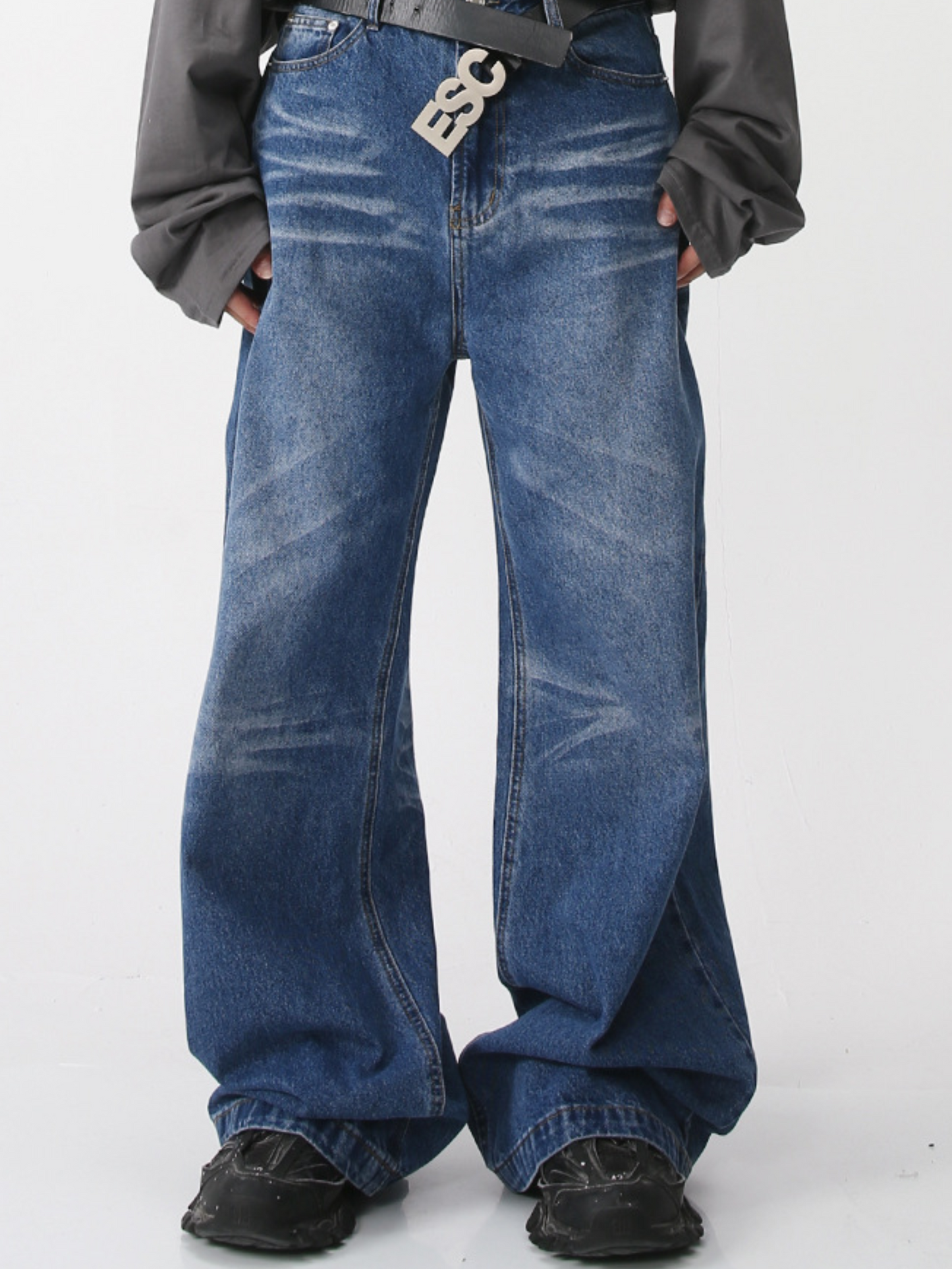 Washed Whisker Wide Denim (2color)