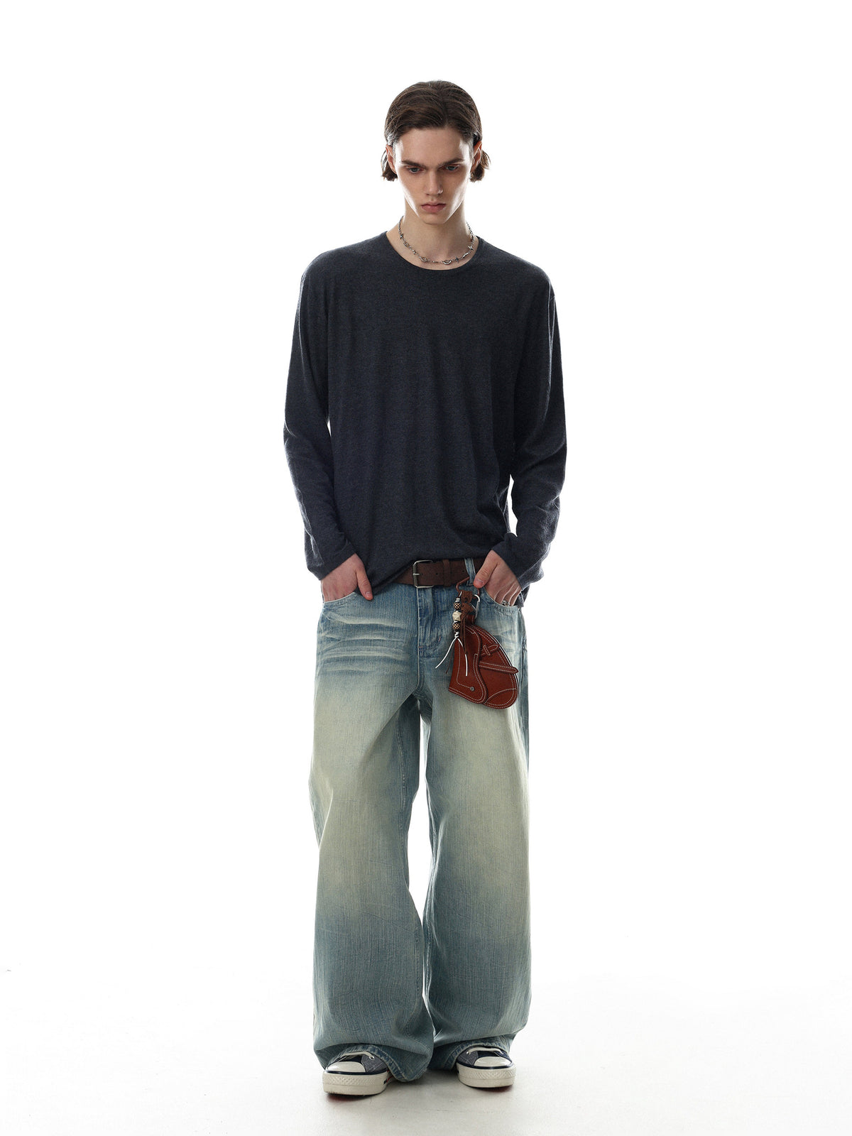 Classic Mock-Rib Oversized Long-Tee(3colors)
