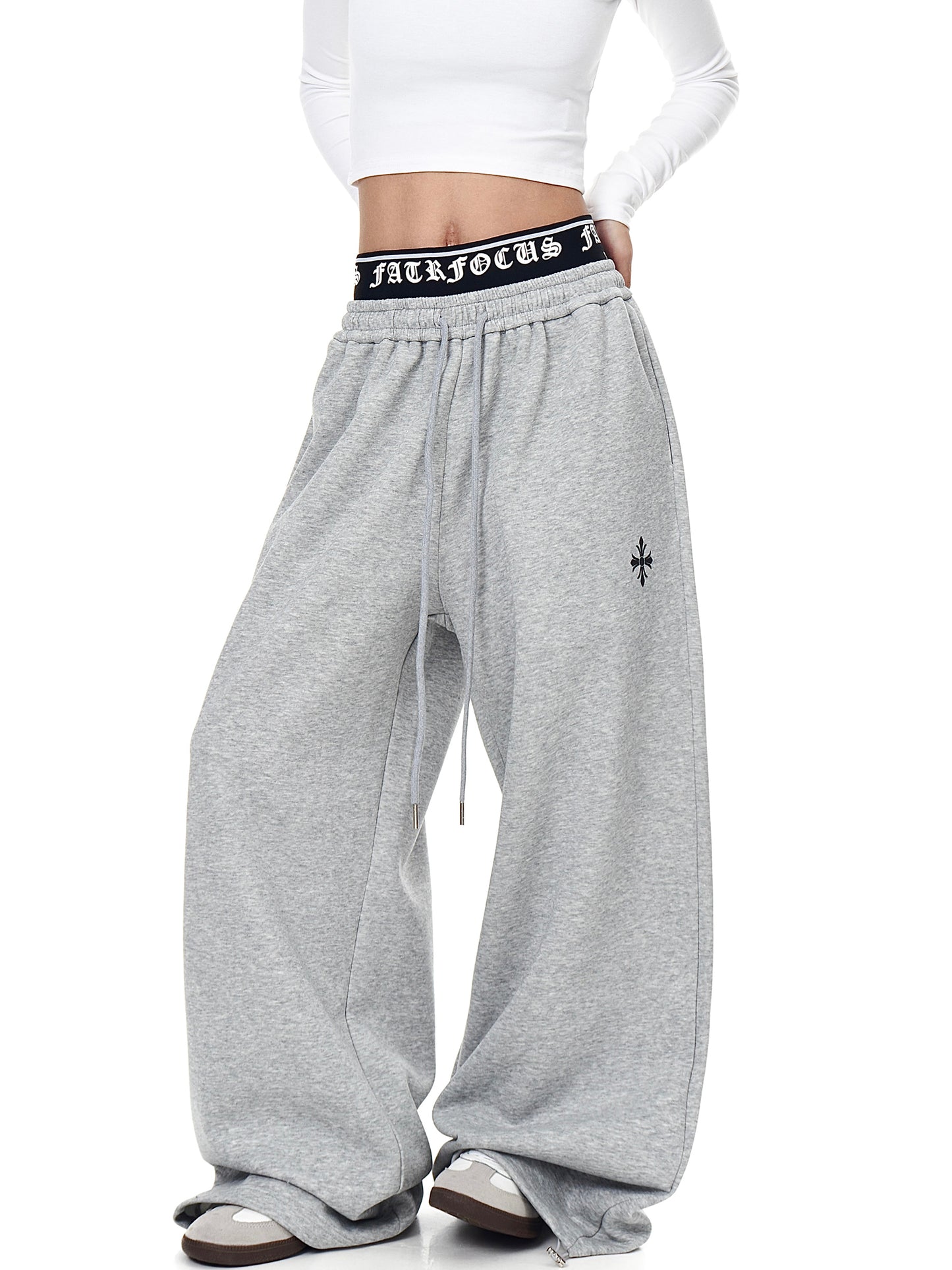 Layered Waistband Cross Sweatpants