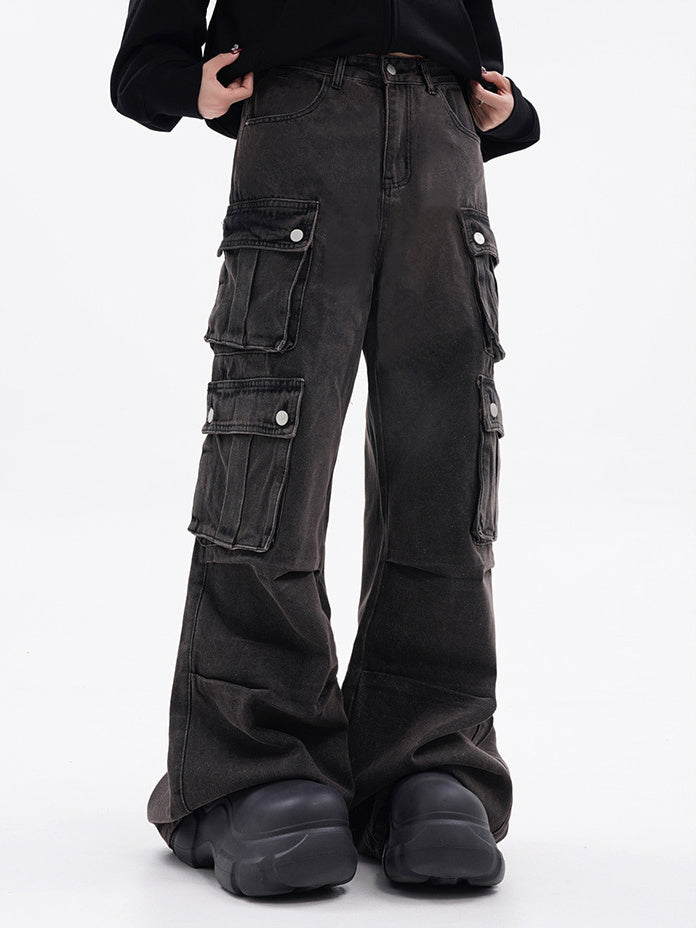 Baggy Denim Cargo Pants (2color)