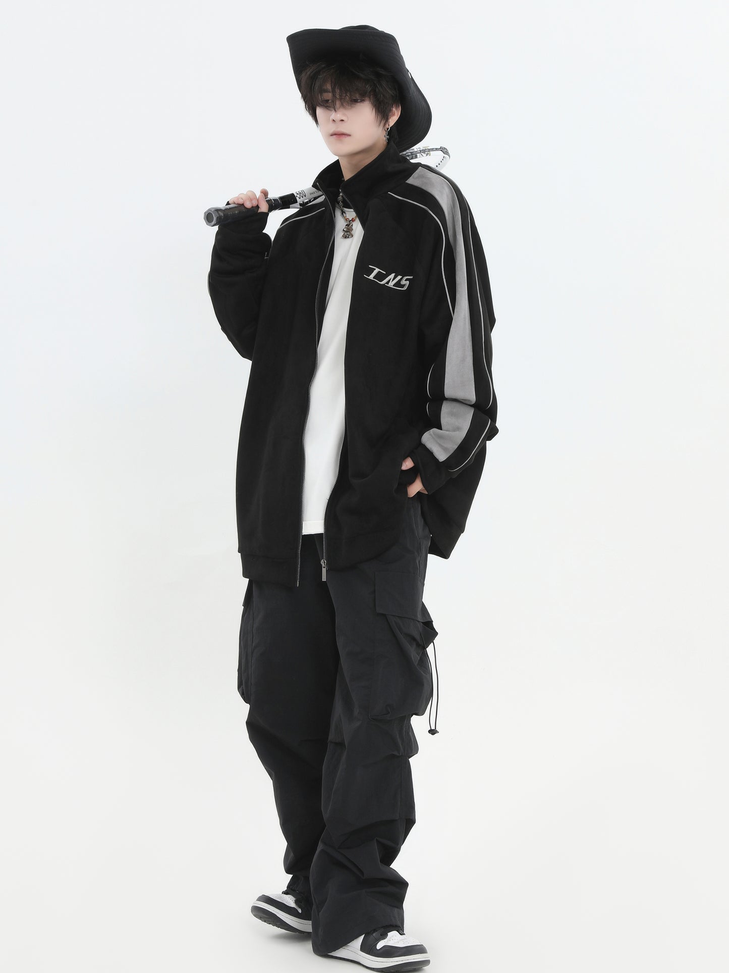 FLEECE LINE ZIPPER BLOUSON (2COLOR)