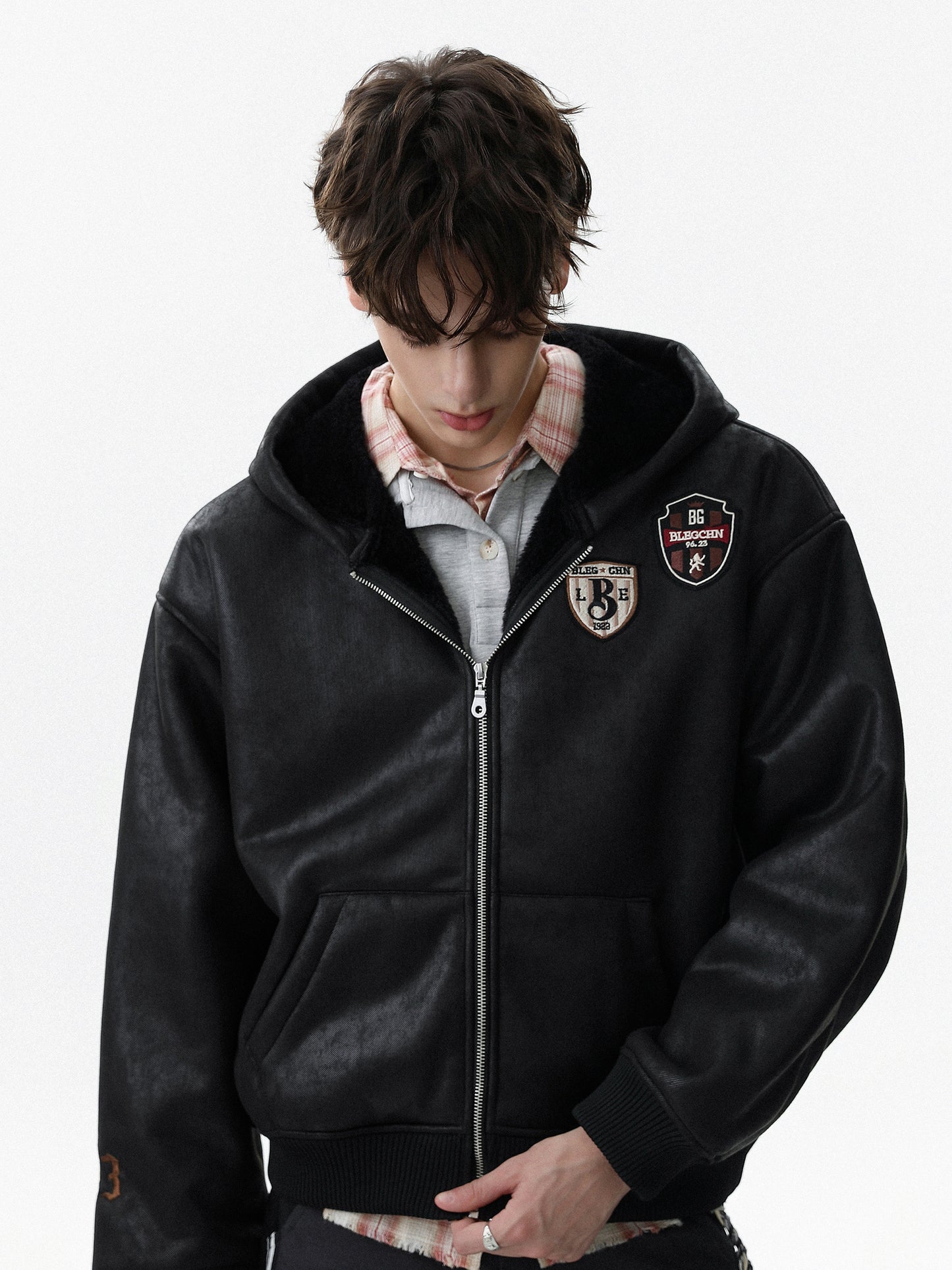 Retro College Patch Hoodie (2color)