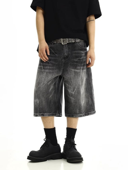 Black Whisker Faded Jorts