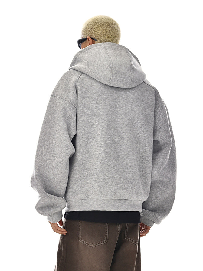 Pierced Boxy Zip Hoodie (2color)