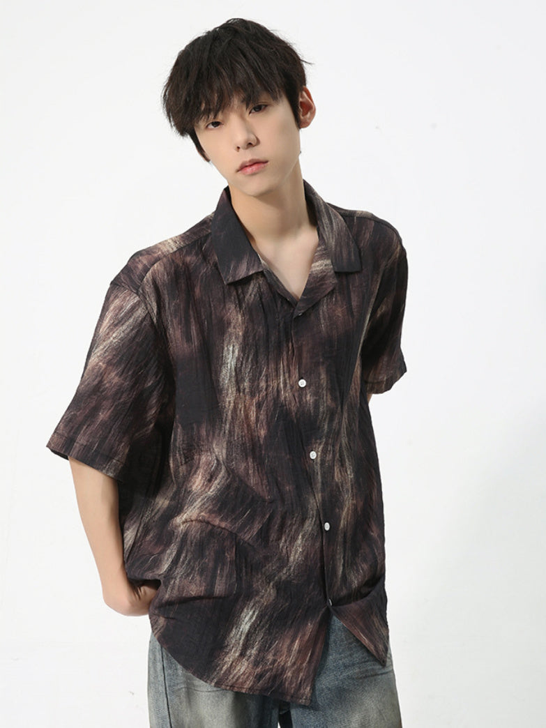 Tie Dye Open coller Shirt (2color)