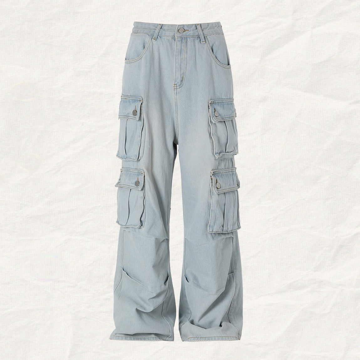 Baggy Denim Cargo Pants (2color)