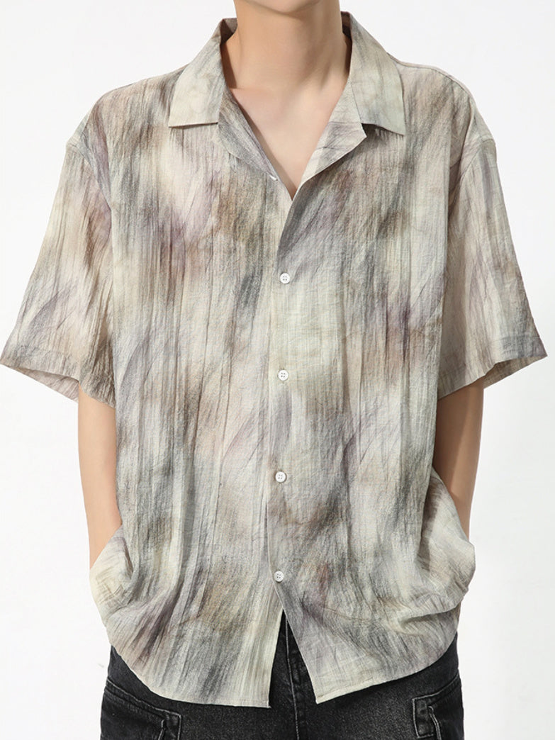 Tie Dye Open coller Shirt (2color)