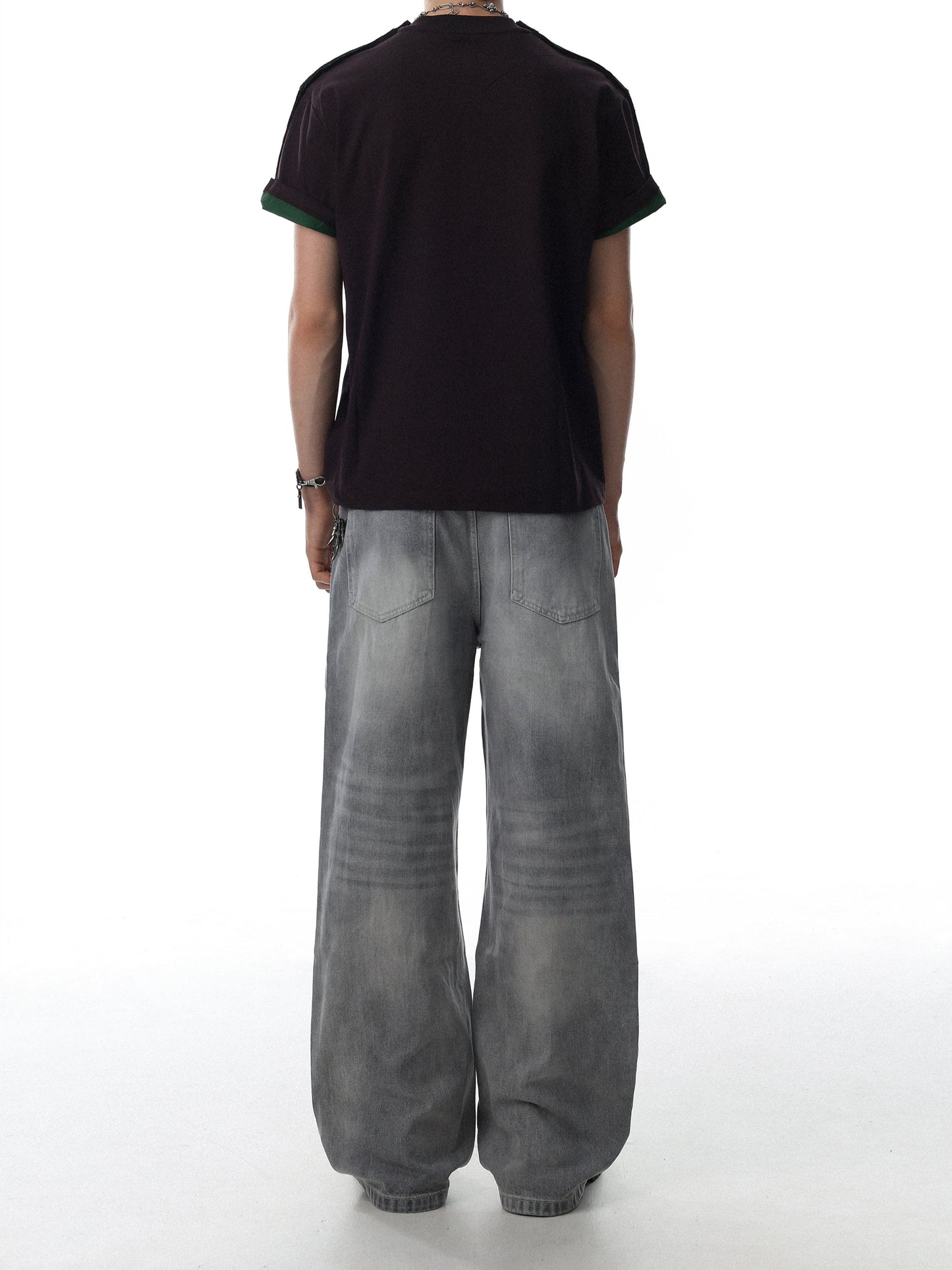 Washed Gray Baggy Denim