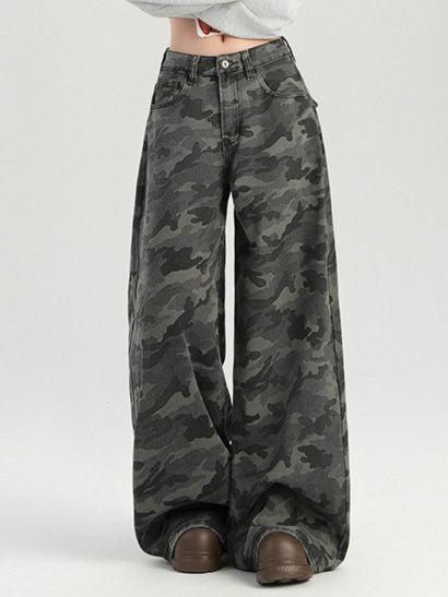 Camouflage Wide Denim (2color)