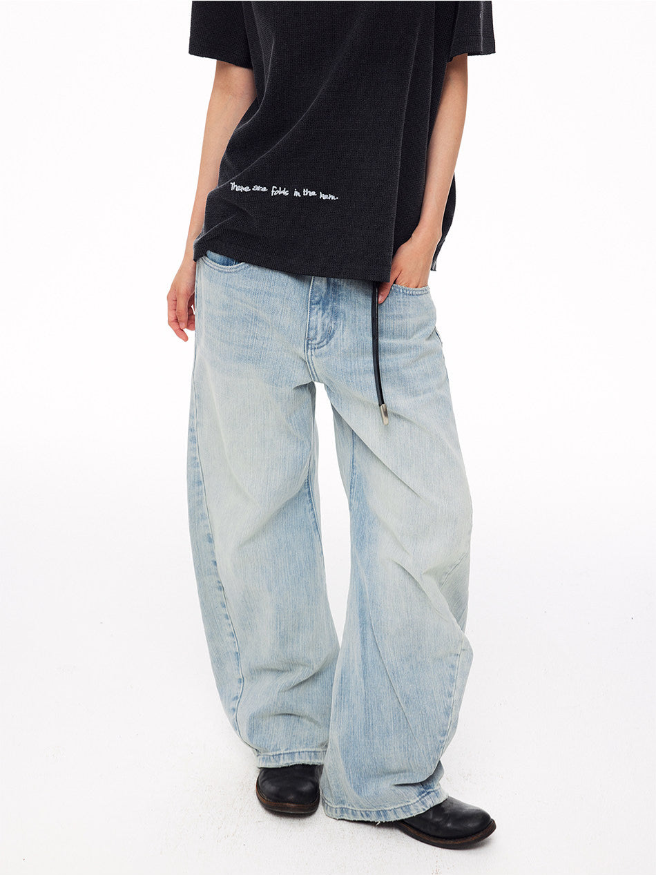 Vintage Cross-Studs Wide Leg Jeans