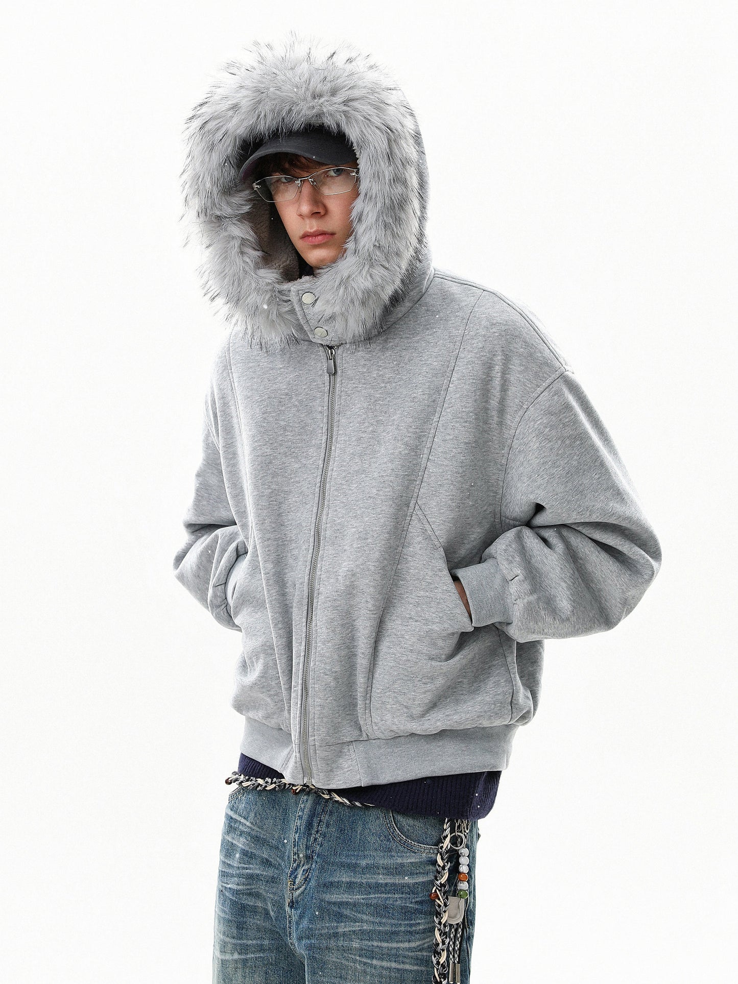 Fur Padded Hoodie (2color)