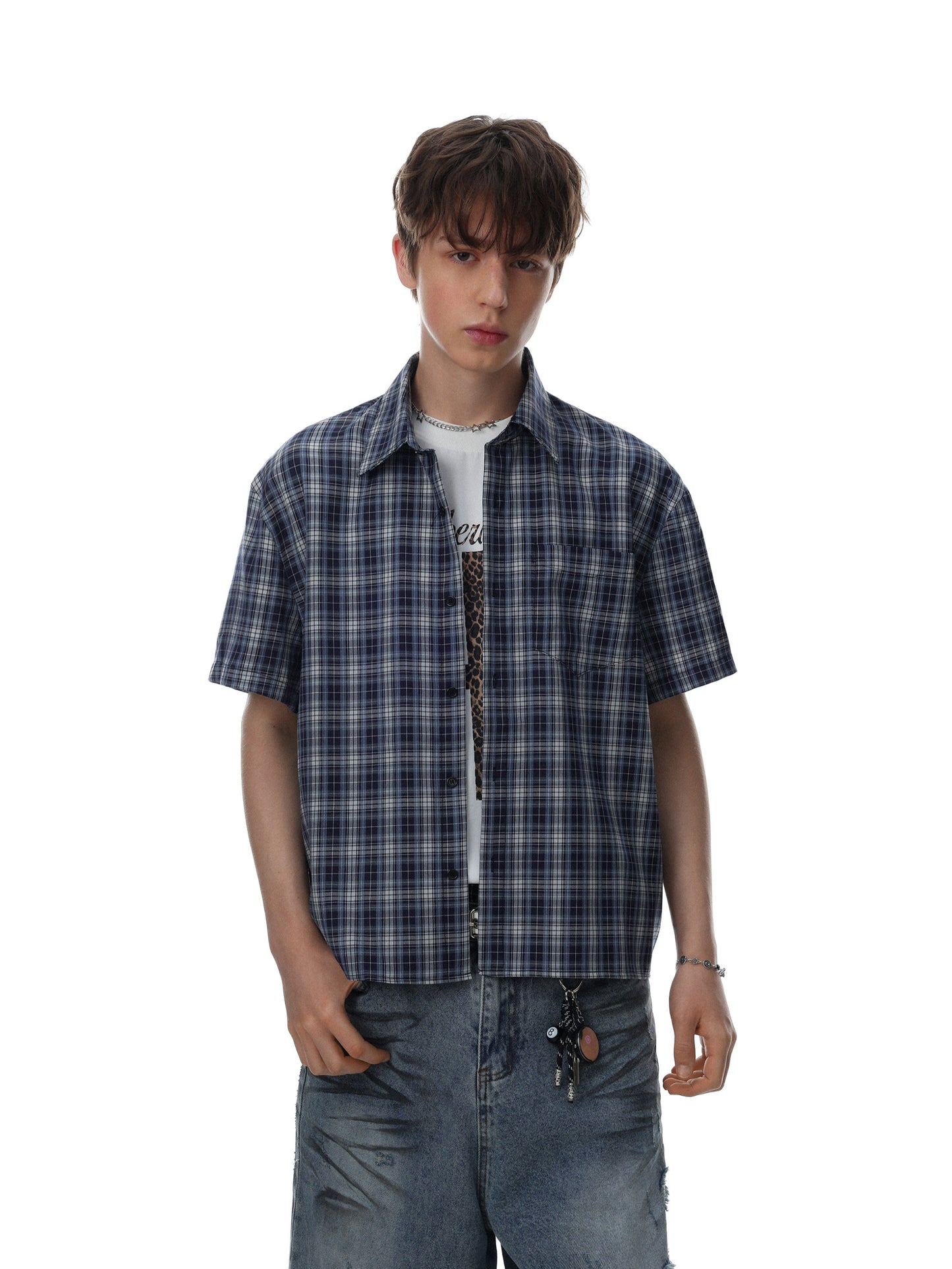 West Coast Plaid Short Sleeve Shirt (2color)