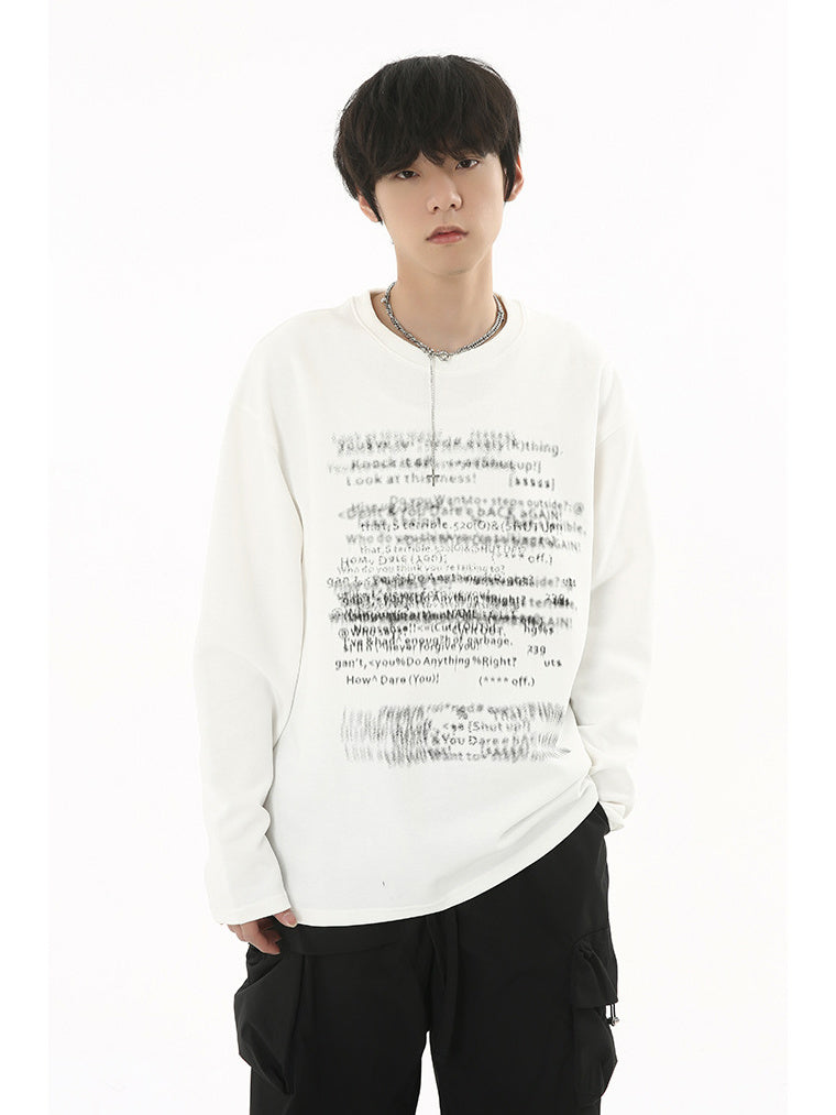 Letter Print Long T-shirt (2color)