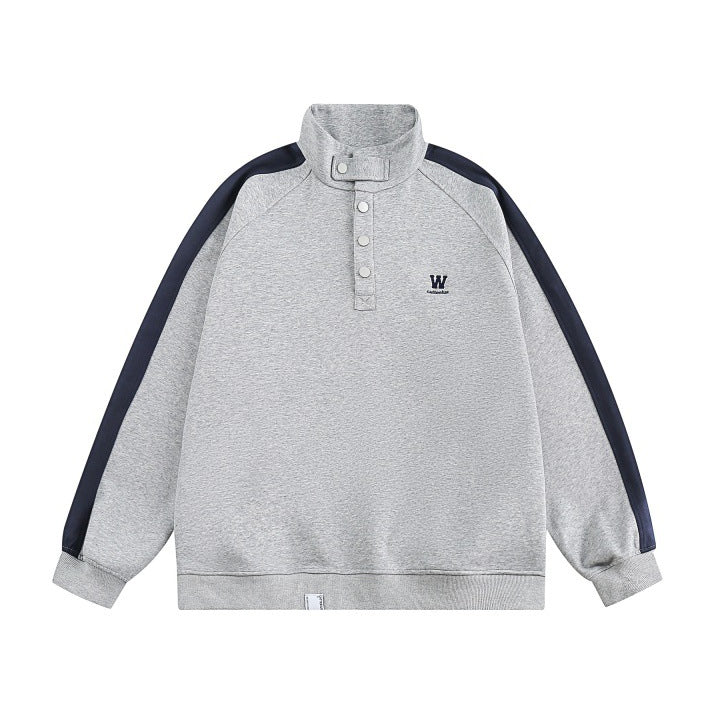 HALF BUTTON SWEAT (2COLOR）