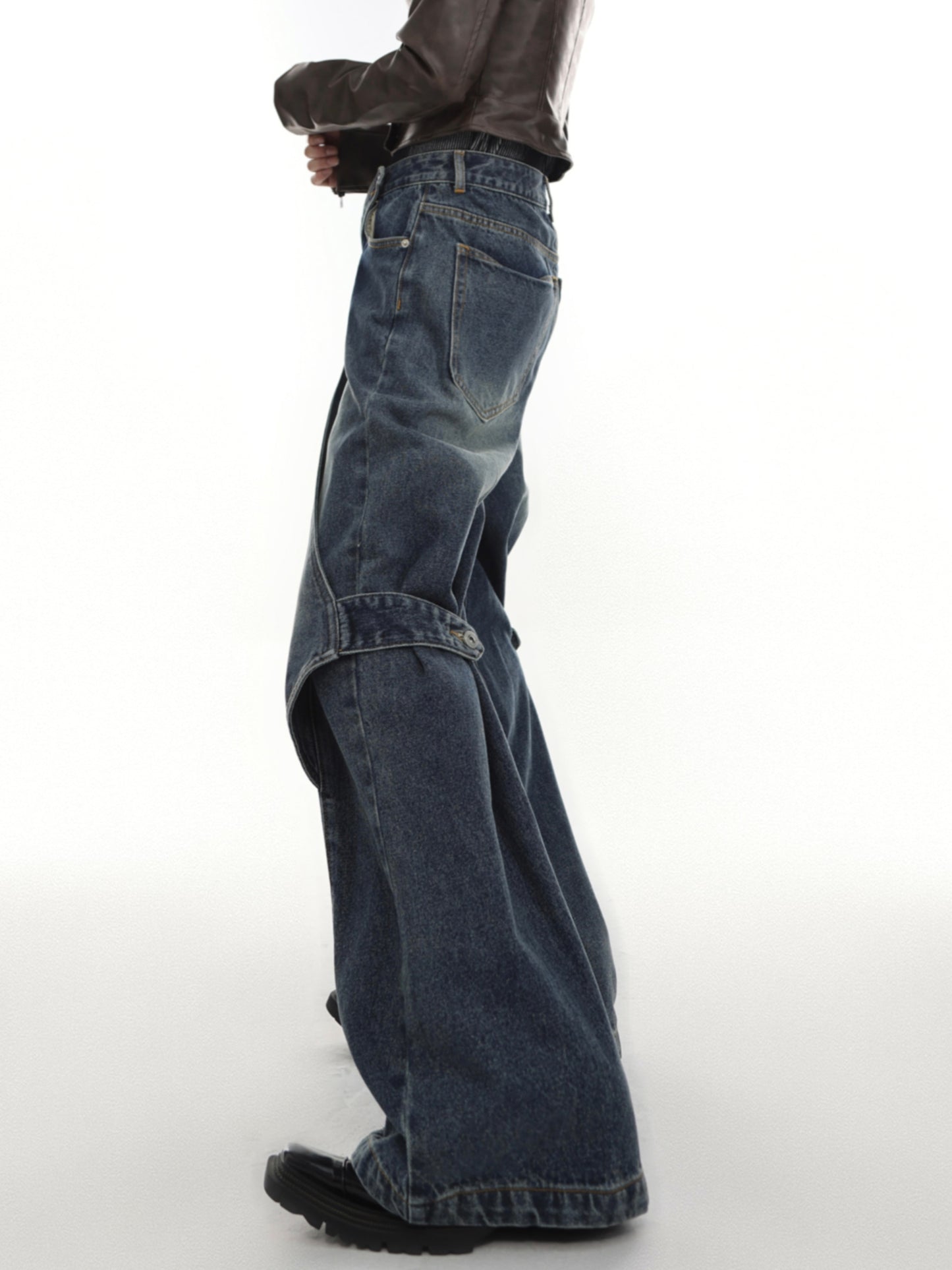 Flare Washed Flap Denim (2color)