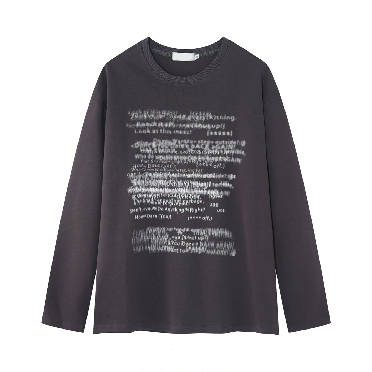 Letter Print Long T-shirt (2color)