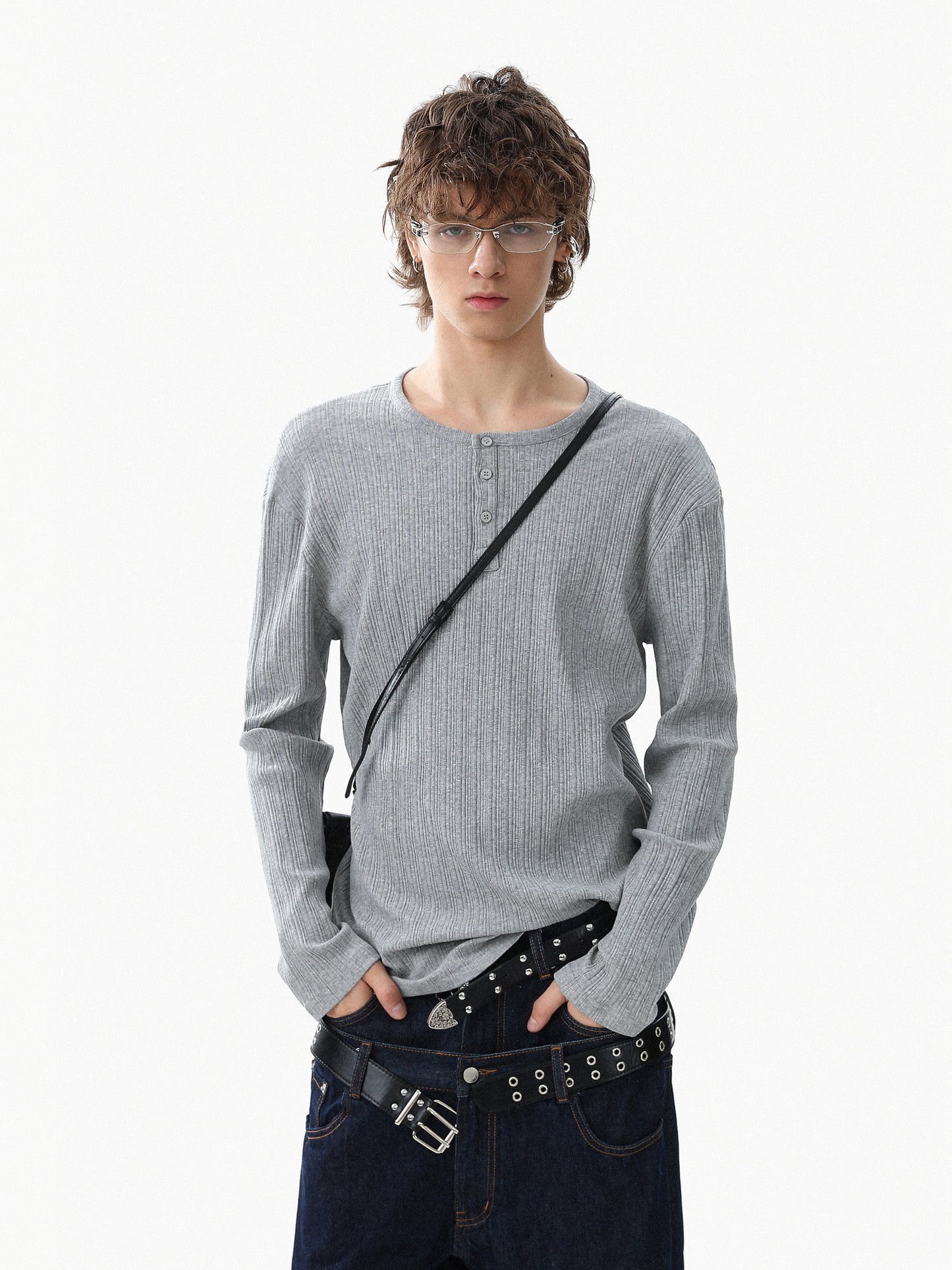 Rib Henlyneck Long Tee (3color)