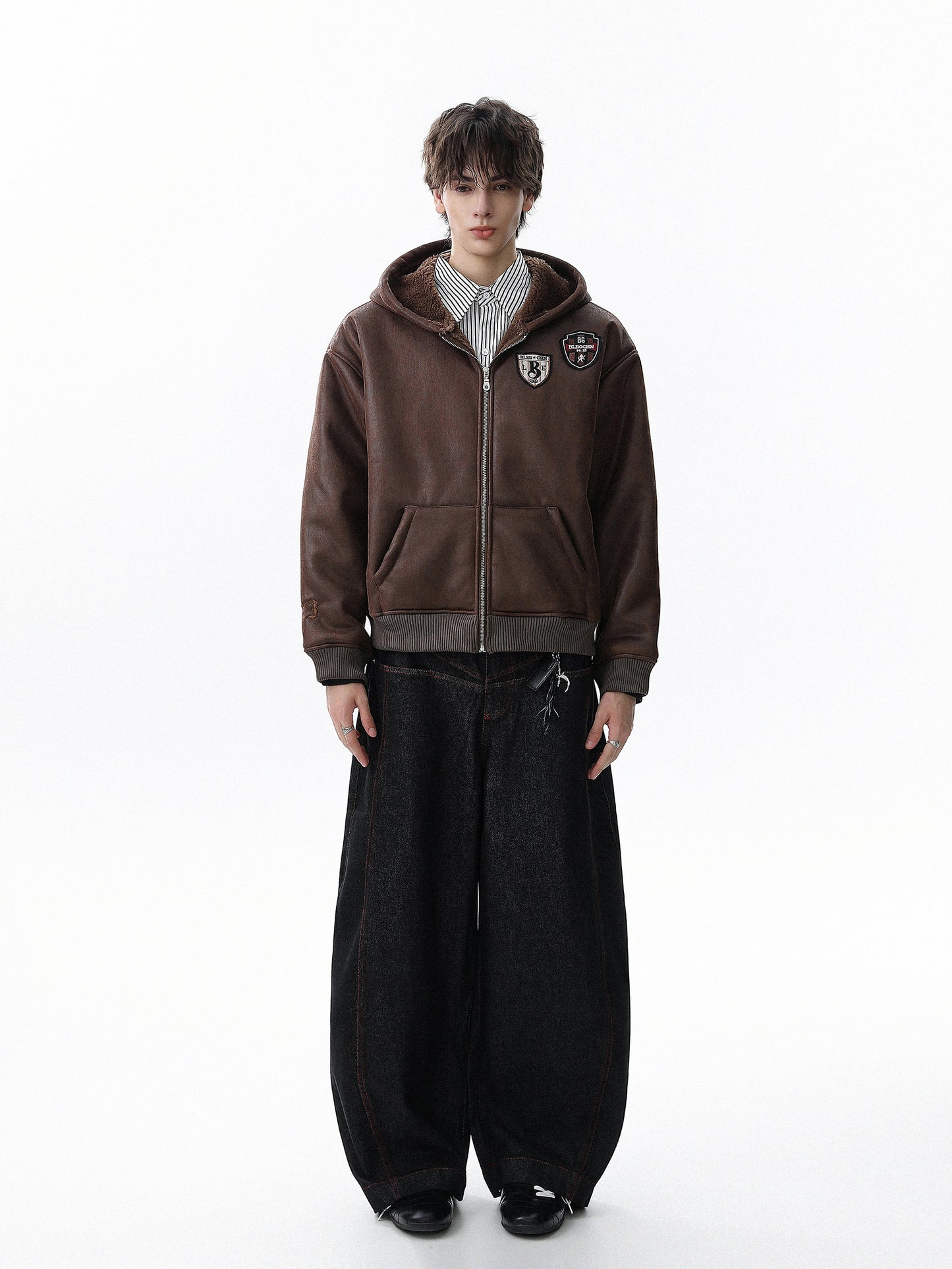 Retro College Patch Hoodie (2color)