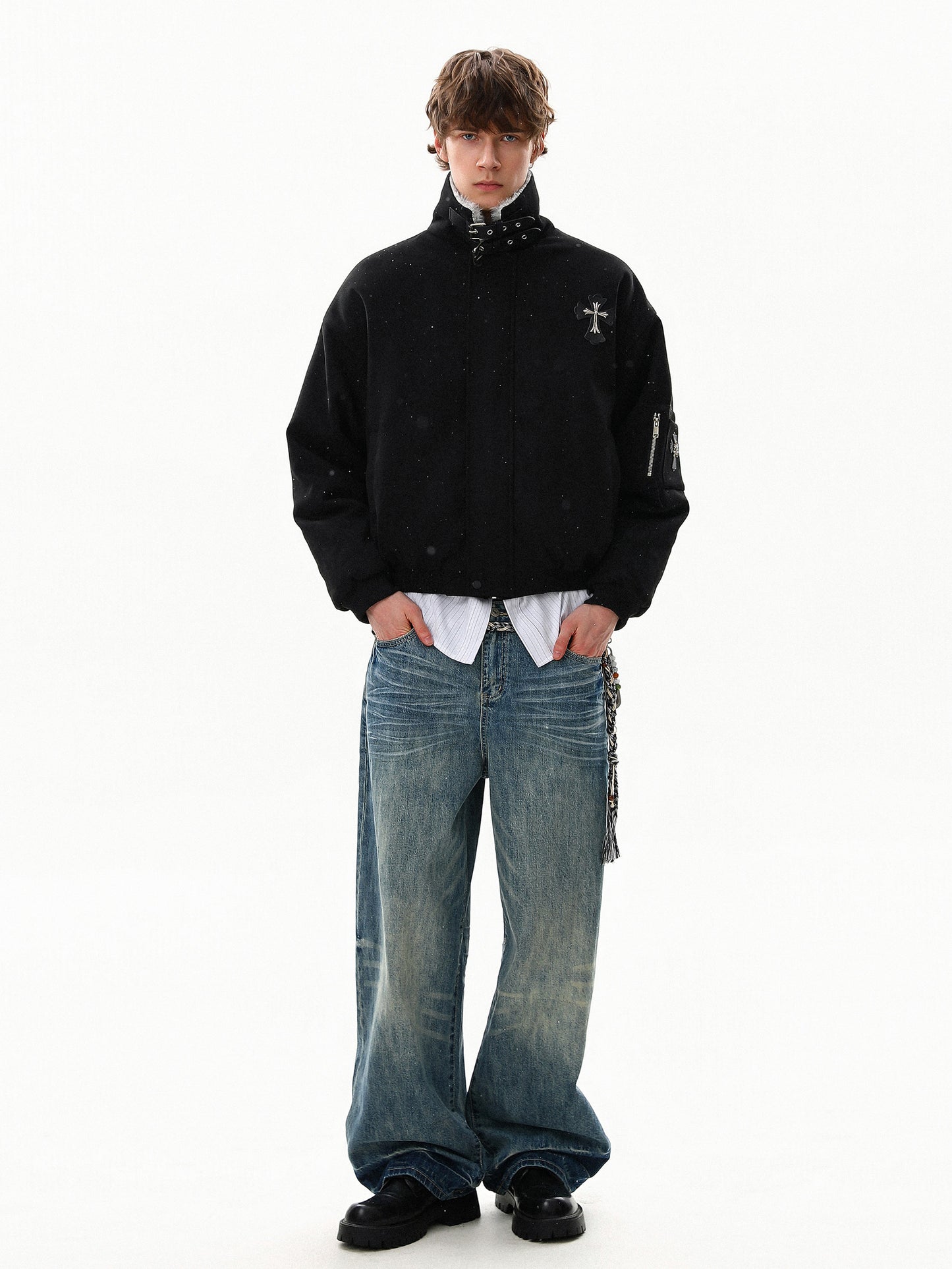 Cross Buckle Fur Jacket (2color)