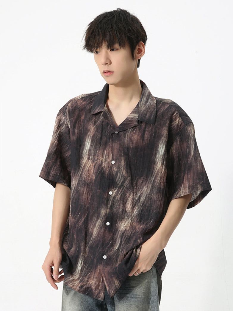 Tie Dye Open coller Shirt (2color)