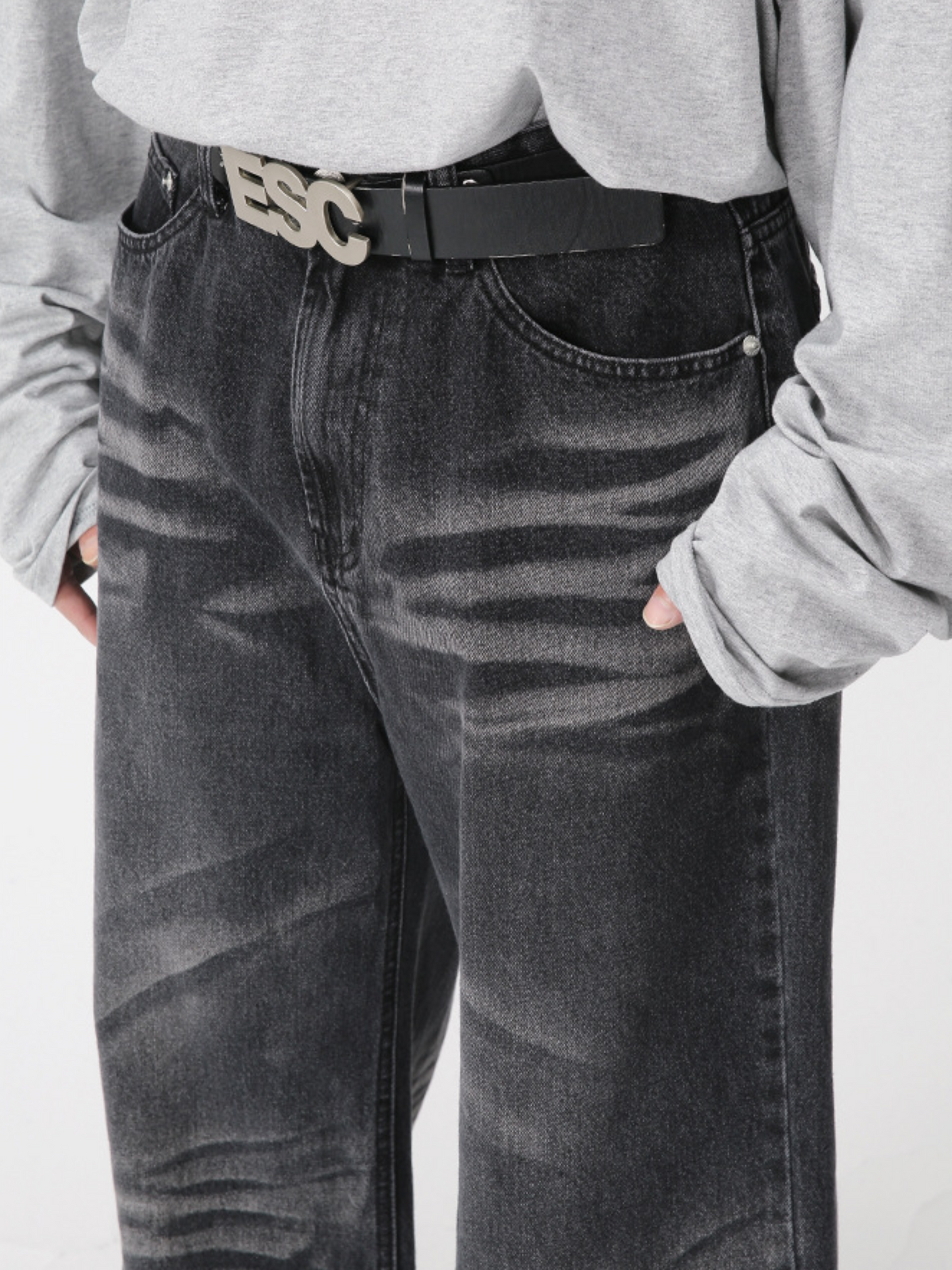 Washed Whisker Wide Denim (2color)