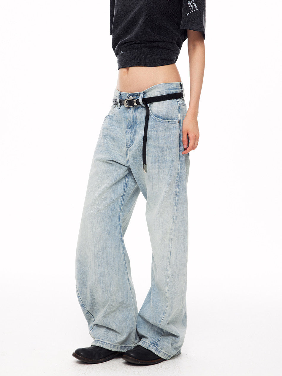 Vintage Cross-Studs Wide Leg Jeans