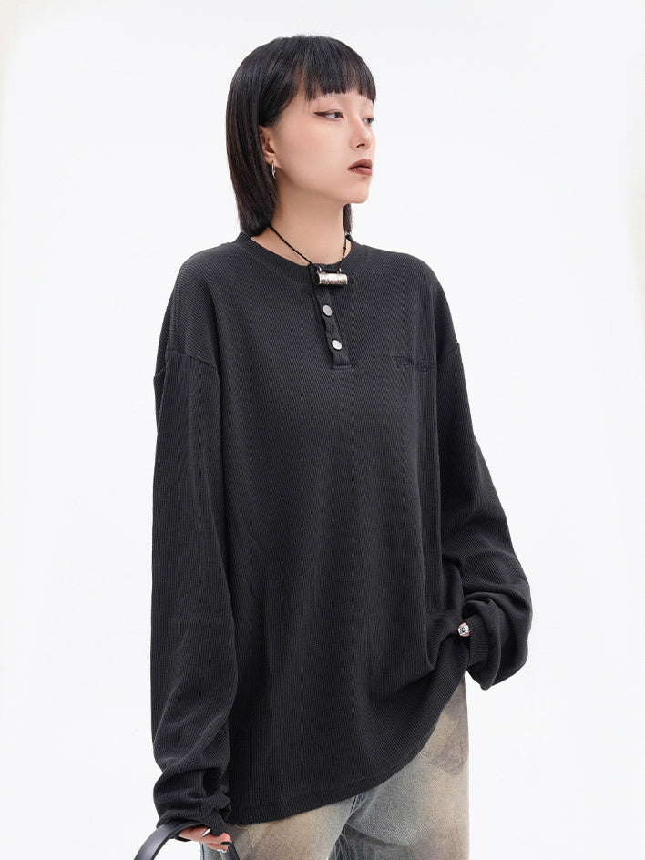 Henry Neck Long T-shirt (2color)